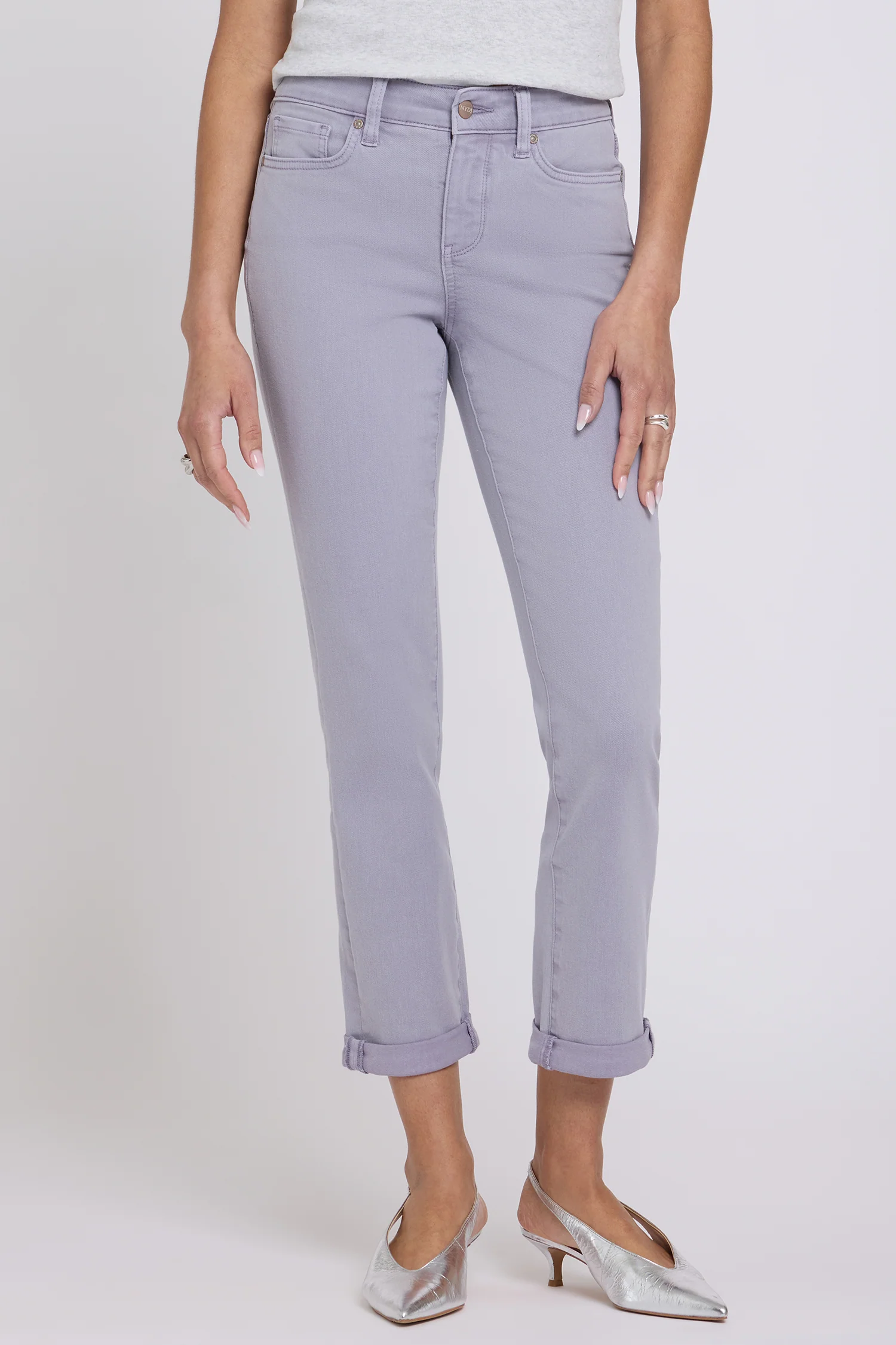 Sheri Slim Straight Ankle Jeans - Vintage Lavender - Image 4