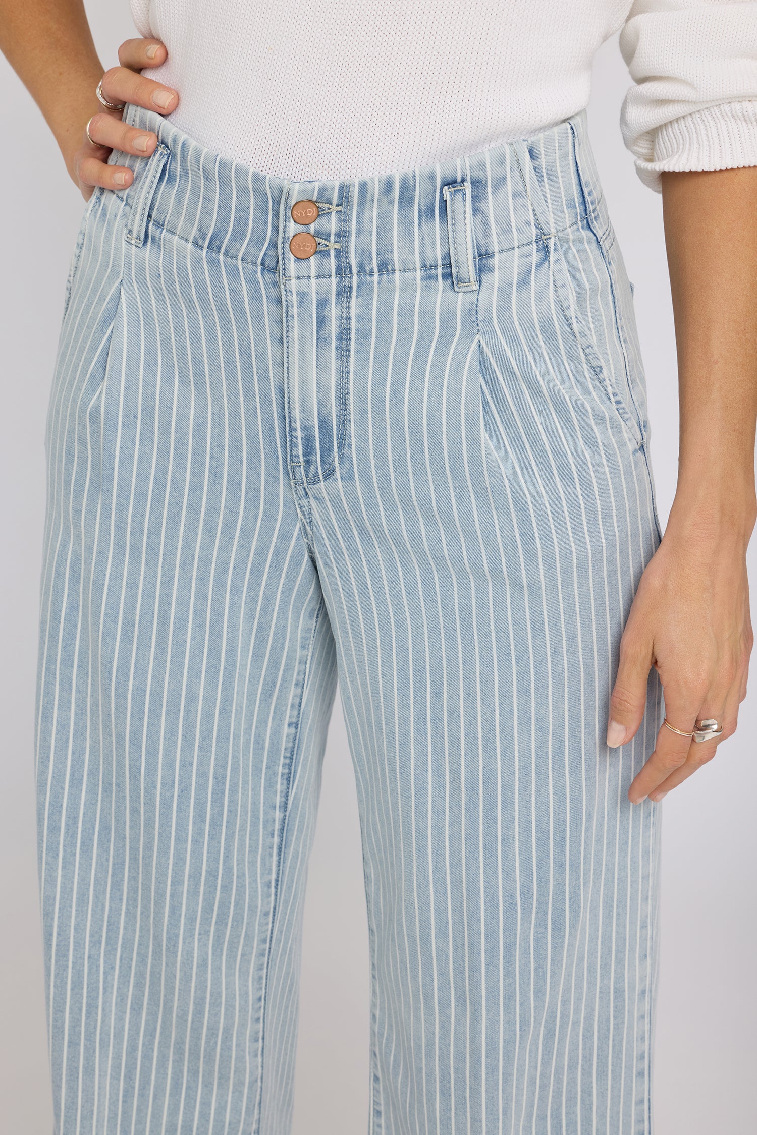 Simone Wide Leg Jeans - Azure Stripe - Image 2