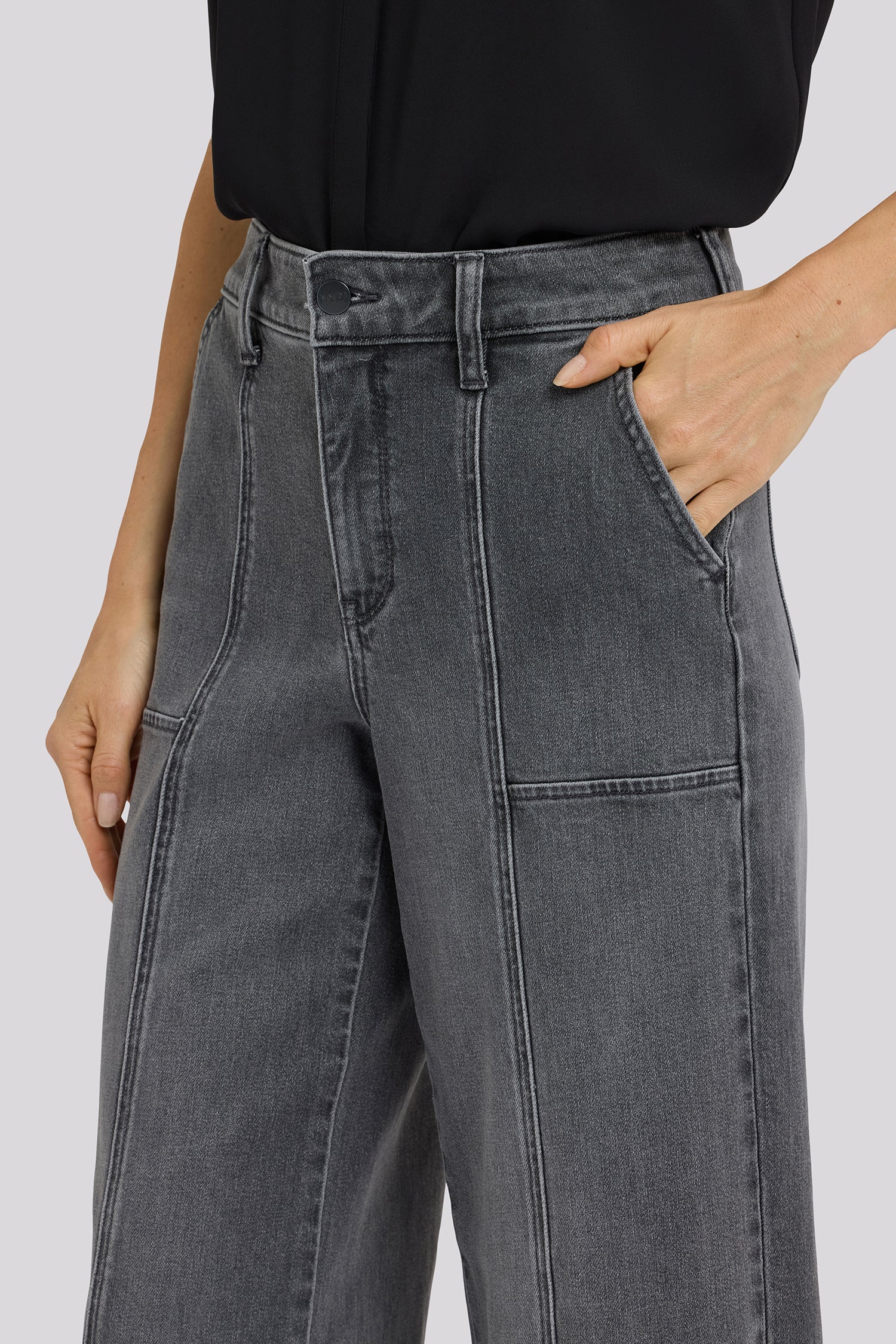 Simone Wide Leg Jeans - Dusty Ash - Image 5