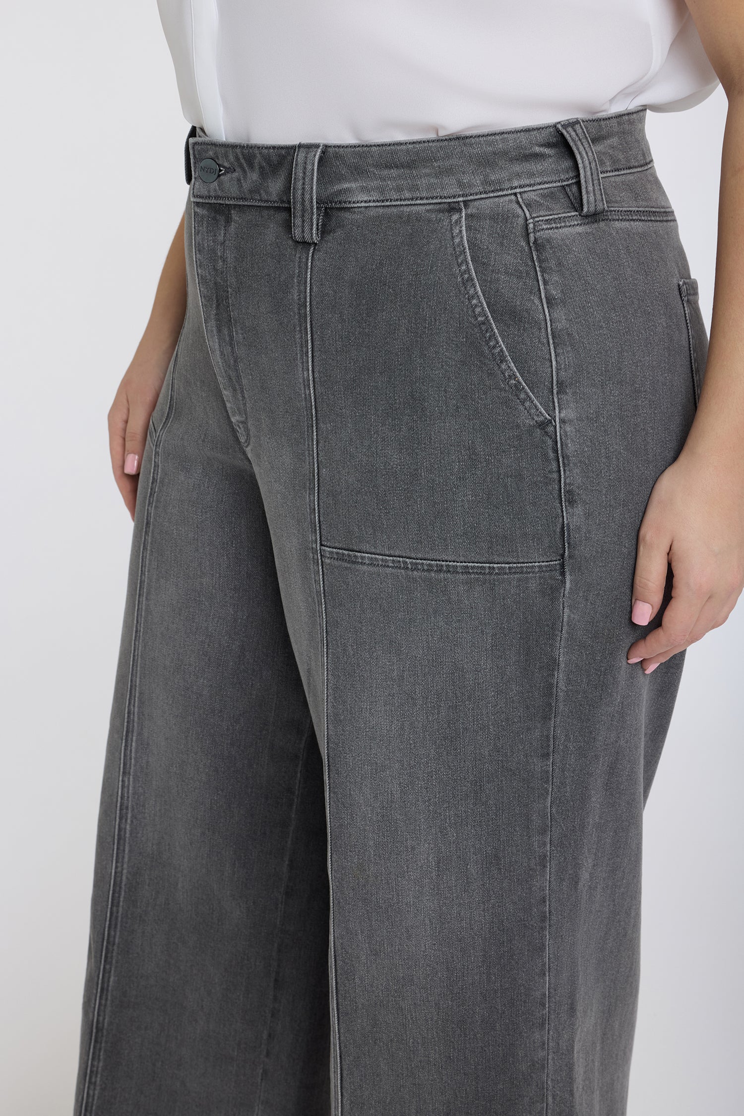 Simone Wide Leg Jeans In Plus Size - Dusty Ash - Image 5