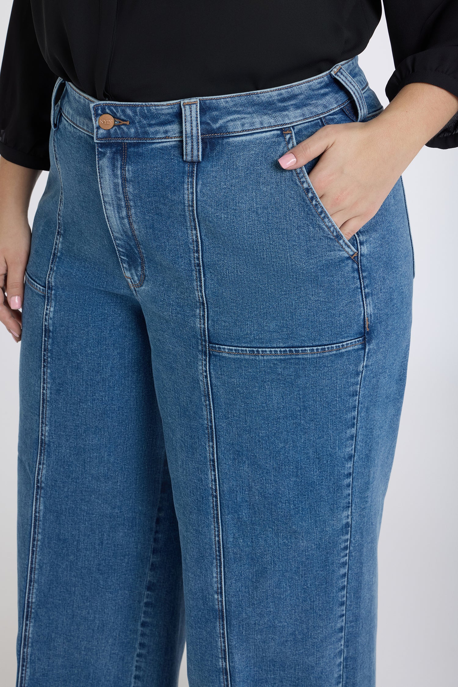 Simone Wide Leg Jeans In Plus Size - Salton - Image 2