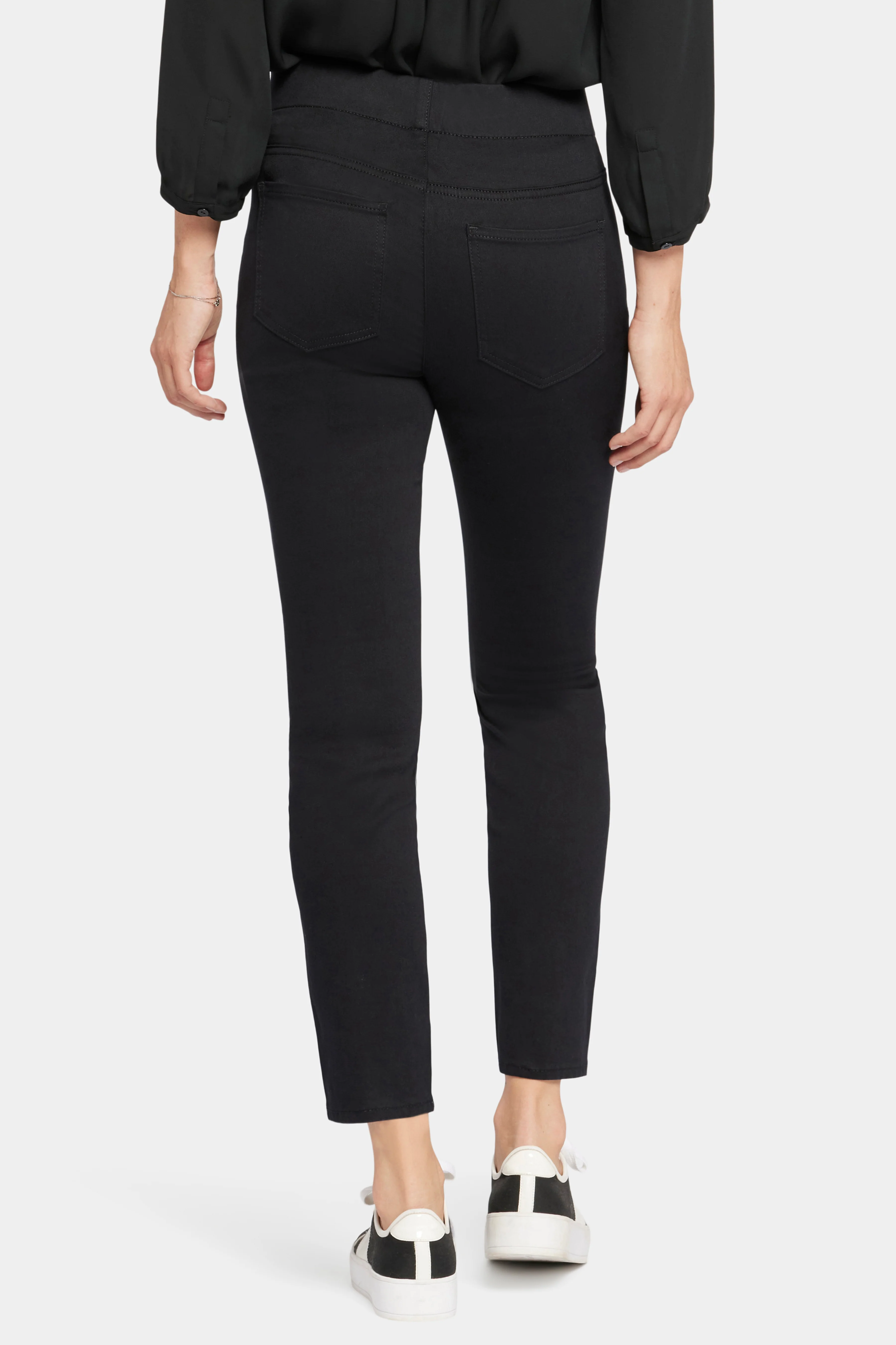 Skinny Ankle Pull-On Jeans - Black - Image 3
