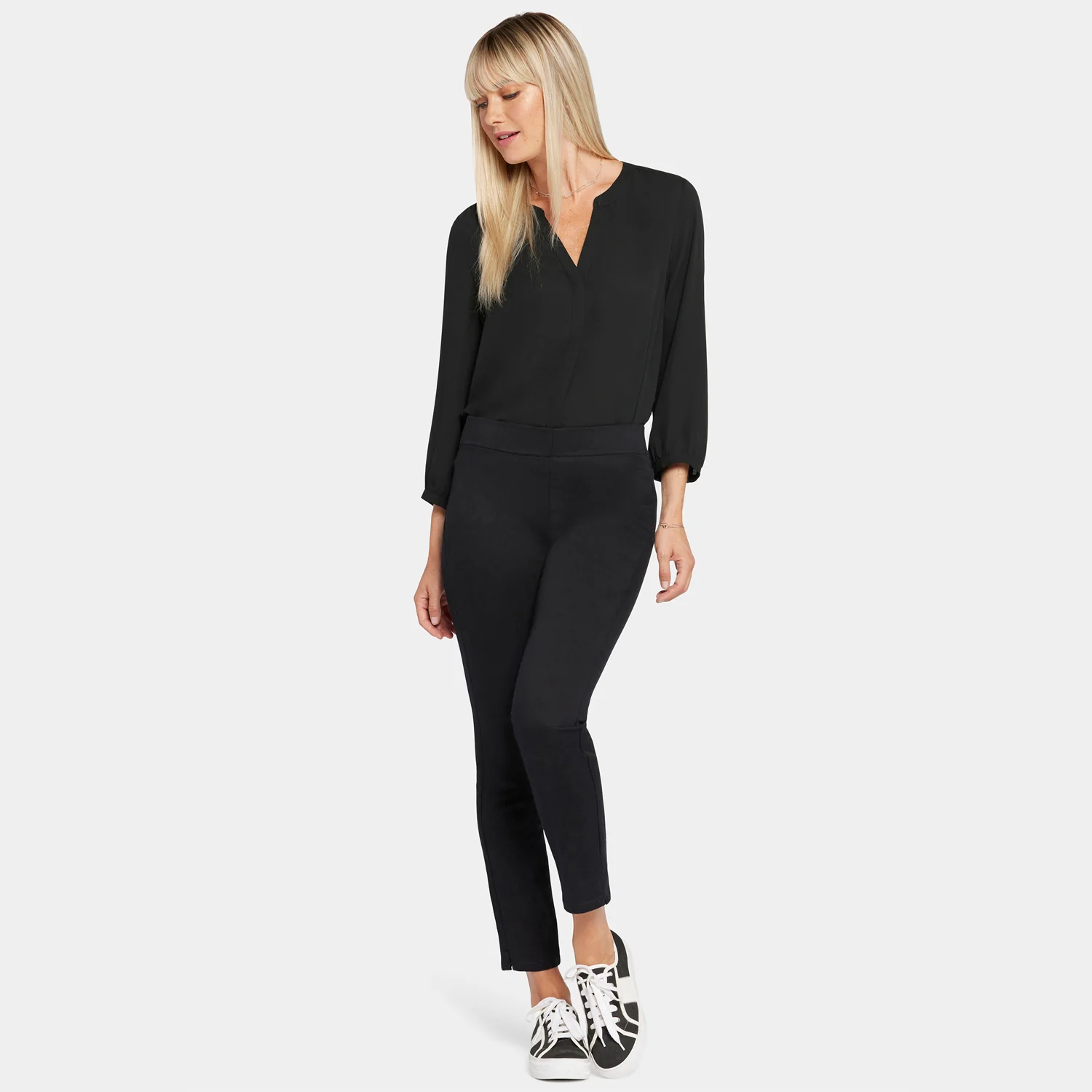 Skinny Ankle Pull-On Jeans - Black - Image 7