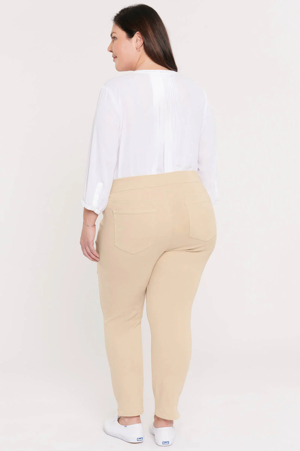 Skinny Ankle Pull-On Jeans In Plus Size - Marisol Warm Sand - Image 5