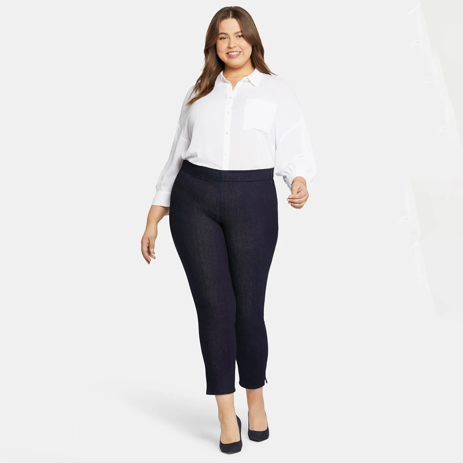 Skinny Ankle Pull-on Jeans In Plus Size - Rinse - Image 7