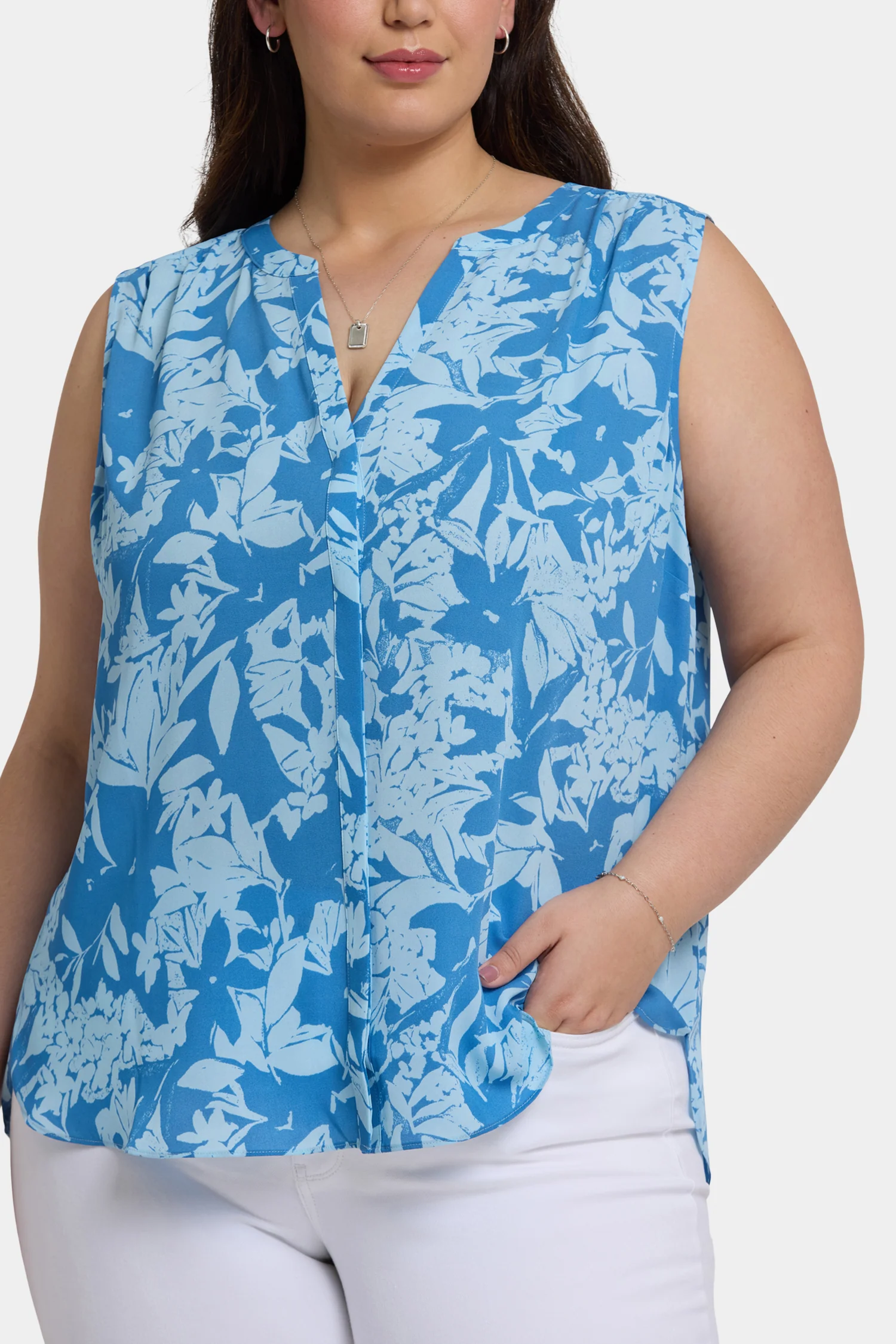 Sleeveless Pintuck Blouse In Plus Size - Bellavista - Image 5