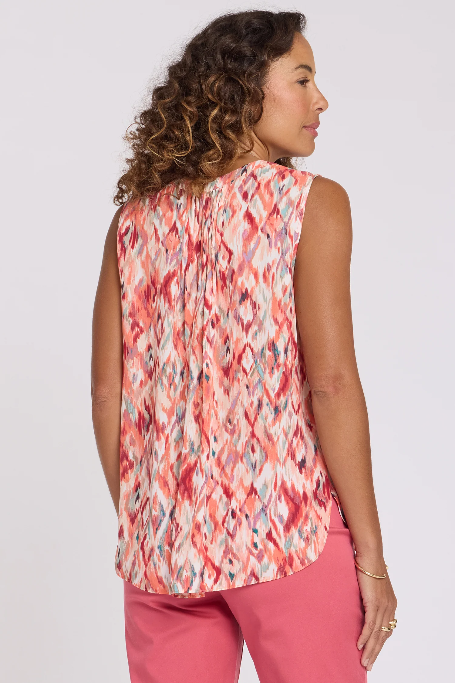 Sleeveless Pintuck Blouse - Mojave Mirage - Image 3