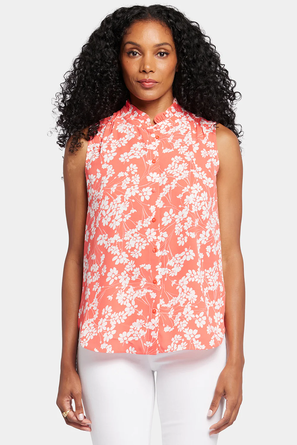 Sleeveless Ruffle Neck Blouse - Magdalene - Image 4