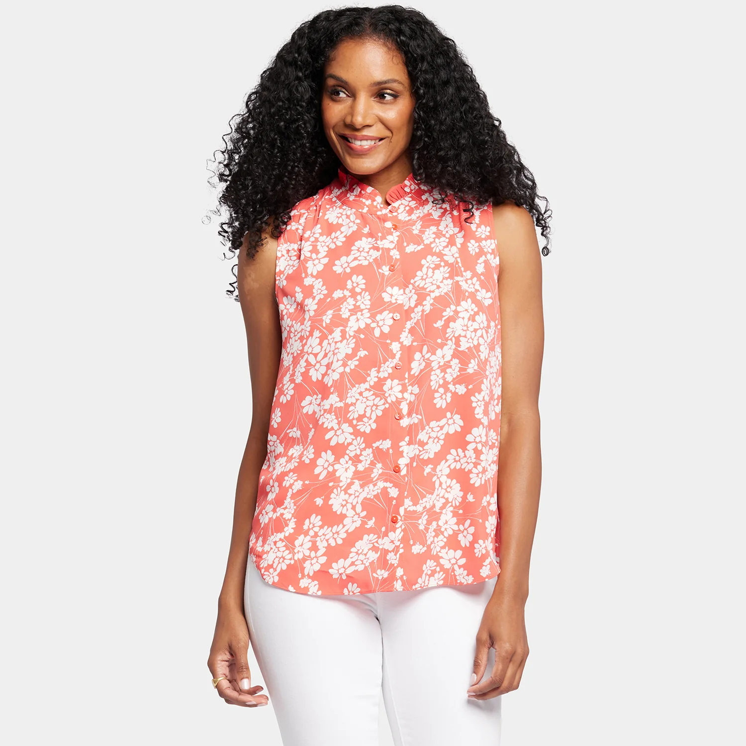 Sleeveless Ruffle Neck Blouse - Magdalene - Image 7