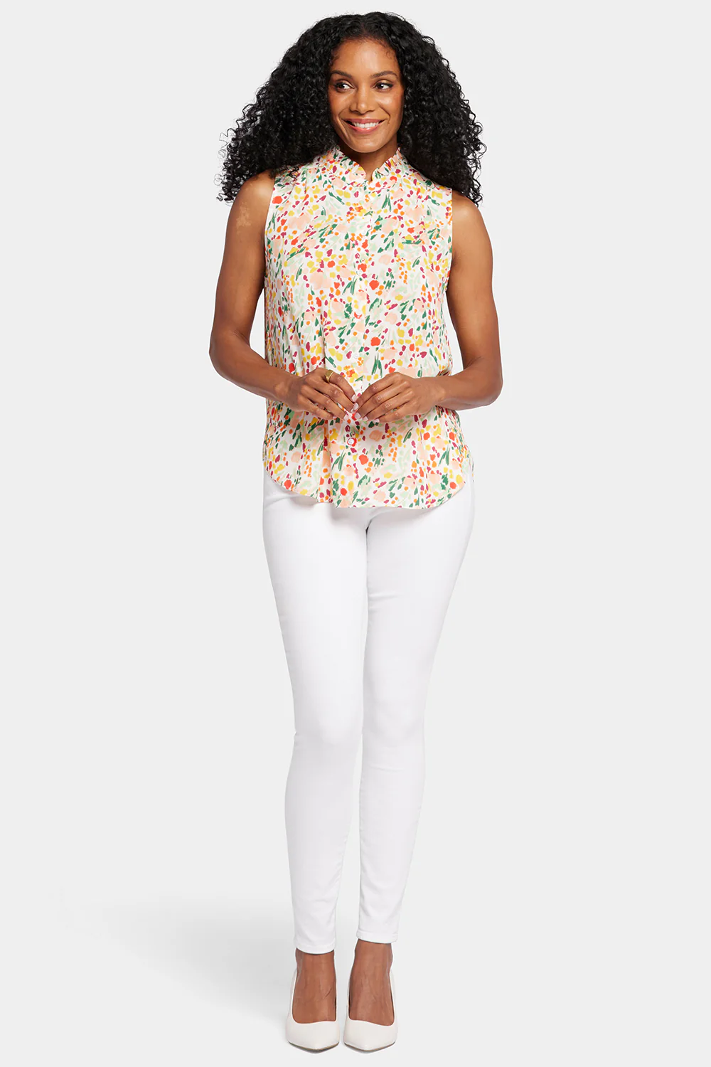 Sleeveless Ruffle Neck Blouse - Veronica Springs - Image 5