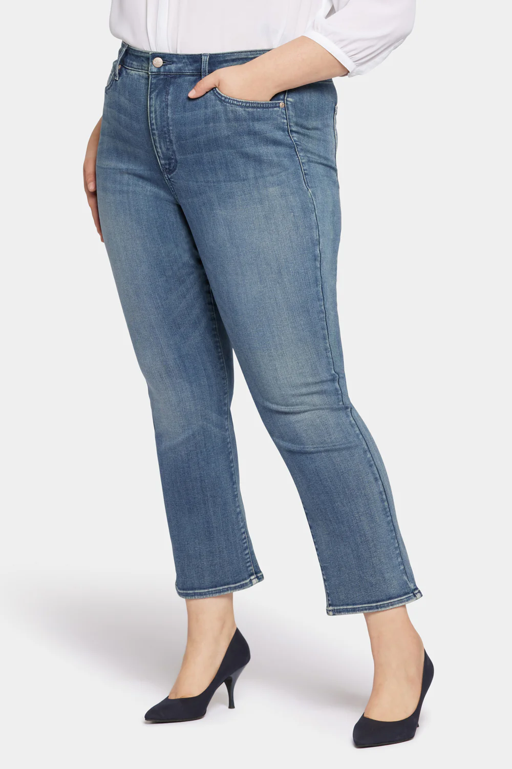 Slim Bootcut Ankle Jeans In Plus Size - Prelude - Image 3