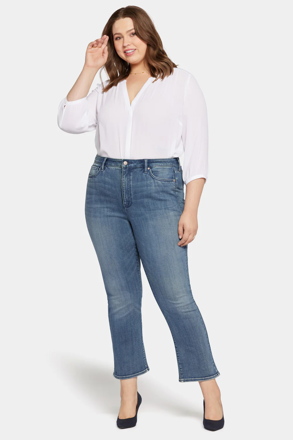 Slim Bootcut Ankle Jeans In Plus Size - Prelude - Image 4