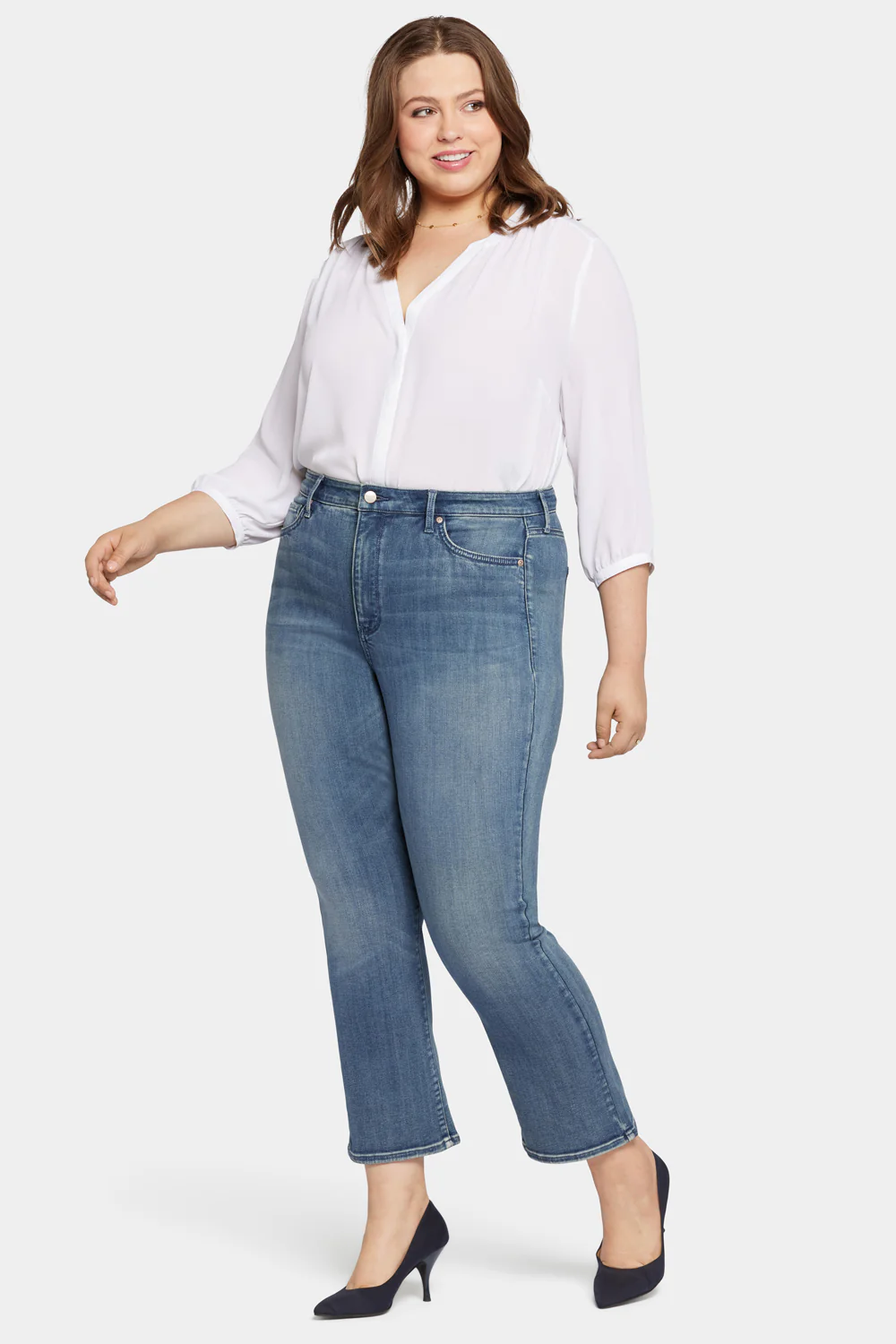 Slim Bootcut Ankle Jeans In Plus Size - Prelude - Image 5