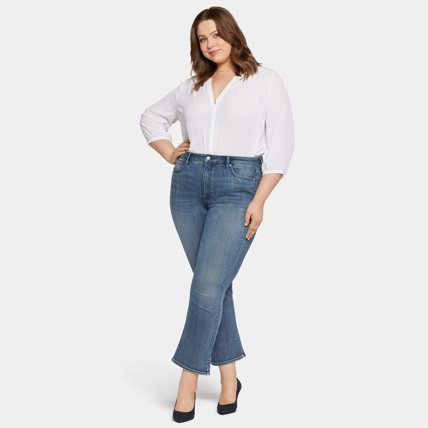 Slim Bootcut Ankle Jeans In Plus Size - Prelude - Image 7