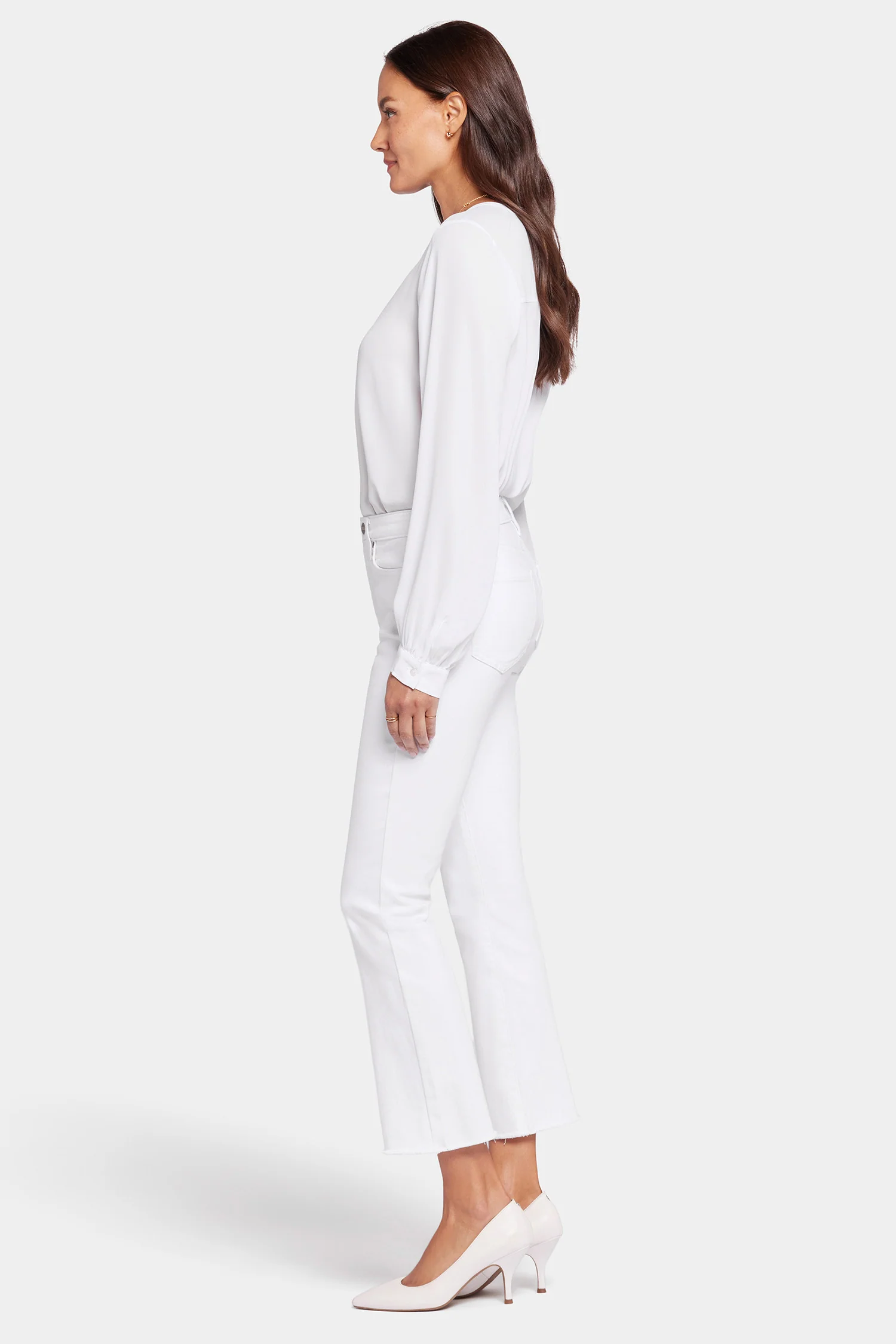 Billie Mini Bootcut Ankle Jeans - Optic White - Image 5