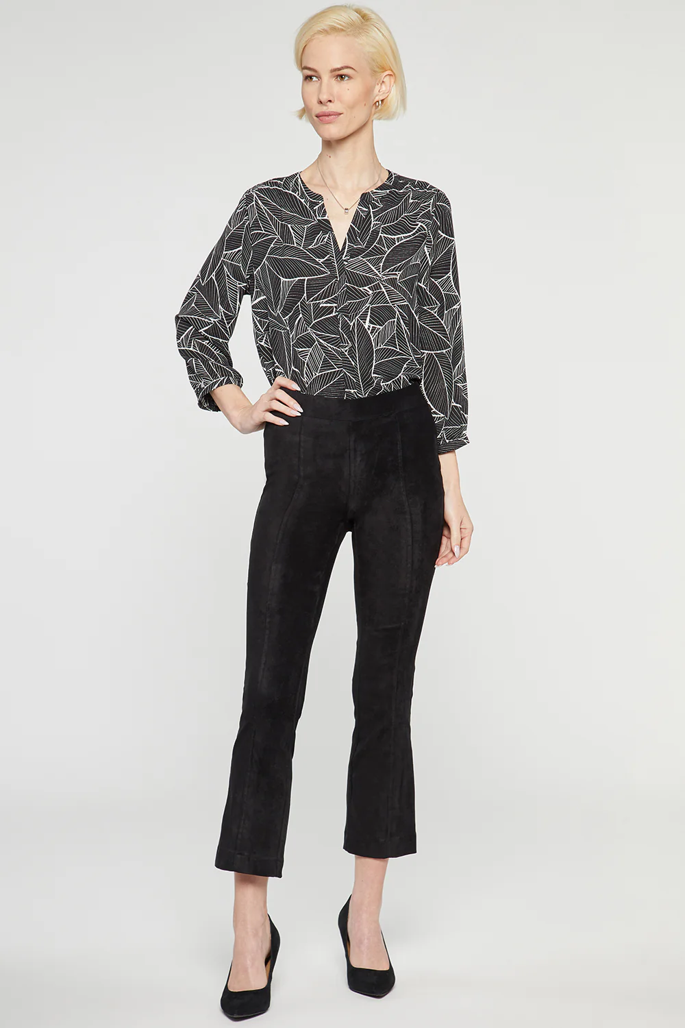 Slim Bootcut Pull-On Pants - Black - Image 4
