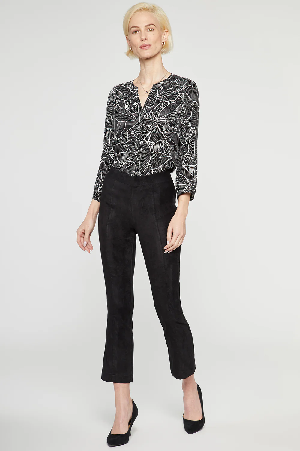 Slim Bootcut Pull-On Pants - Black - Image 5