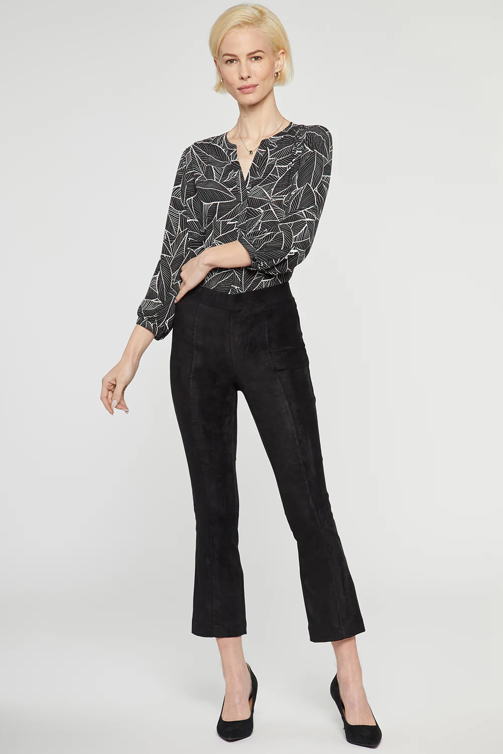 Slim Bootcut Pull-On Pants - Black - Image 6