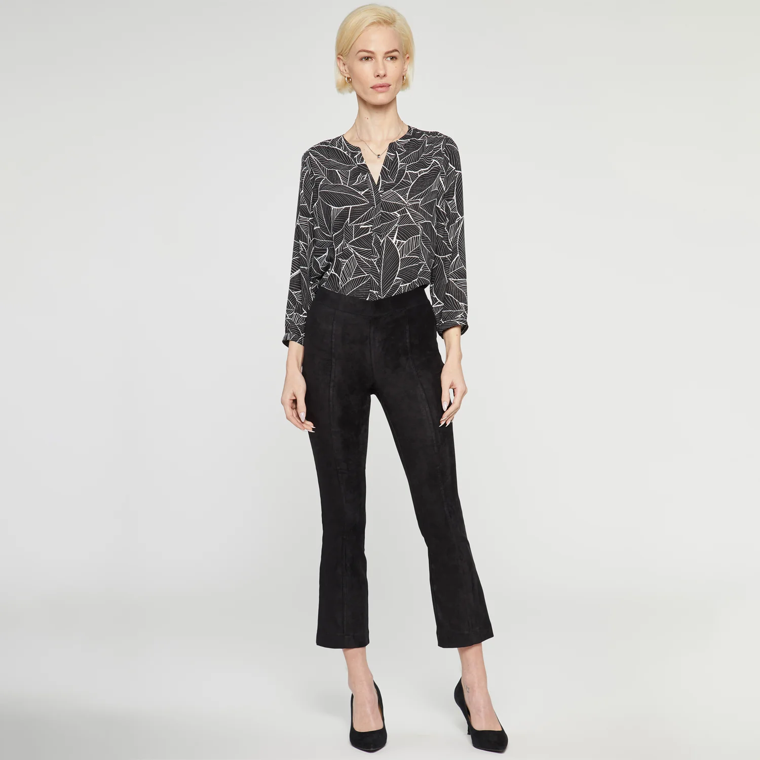 Slim Bootcut Pull-On Pants - Black - Image 7