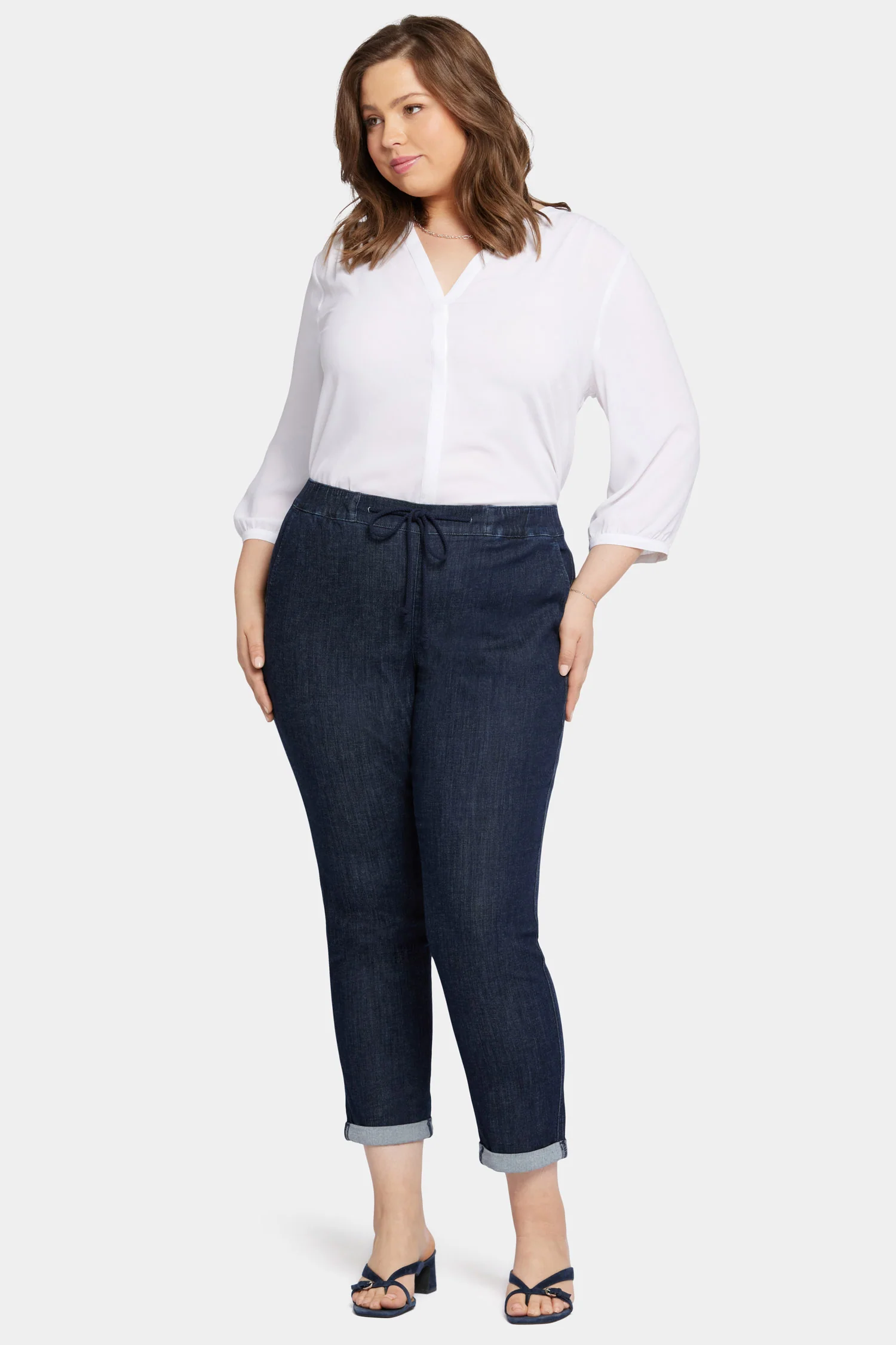 Slim Jogger Ankle Pants In Plus Size - Lightweight Rinse - Image 4