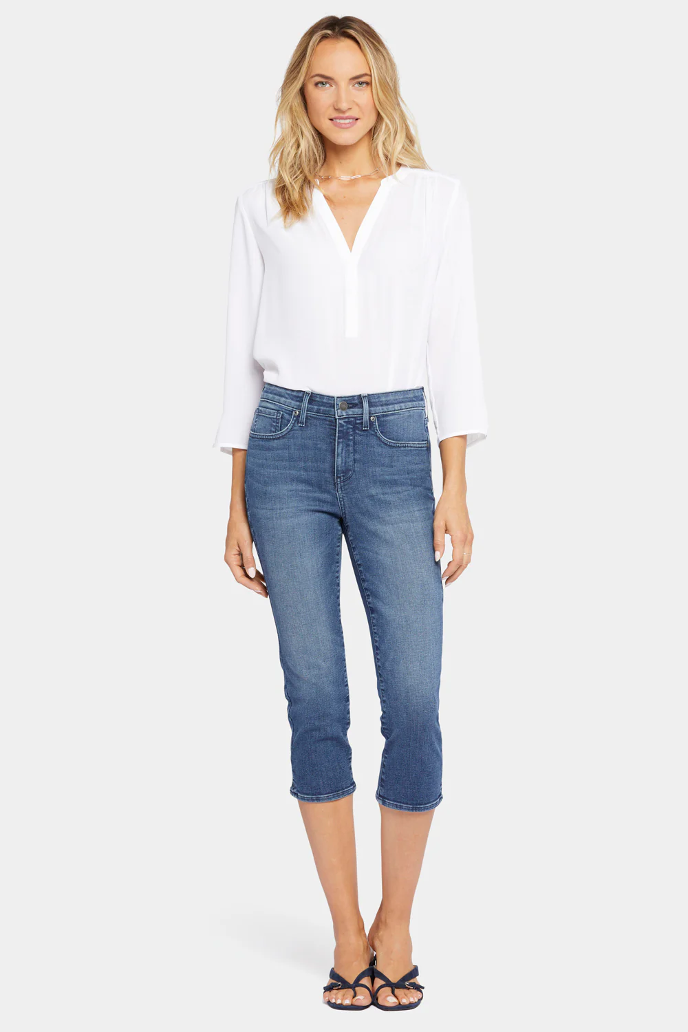 Slim Straight Crop Jeans - Caliente - Image 4