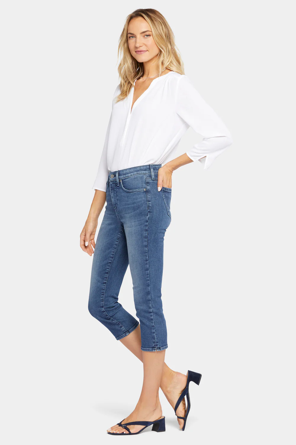 Slim Straight Crop Jeans - Caliente - Image 5