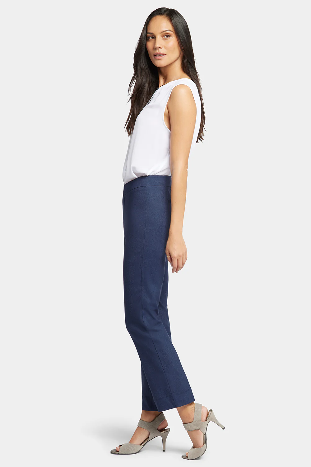 Slim Trouser Ankle Pants - Dark Blue Heather - Image 5
