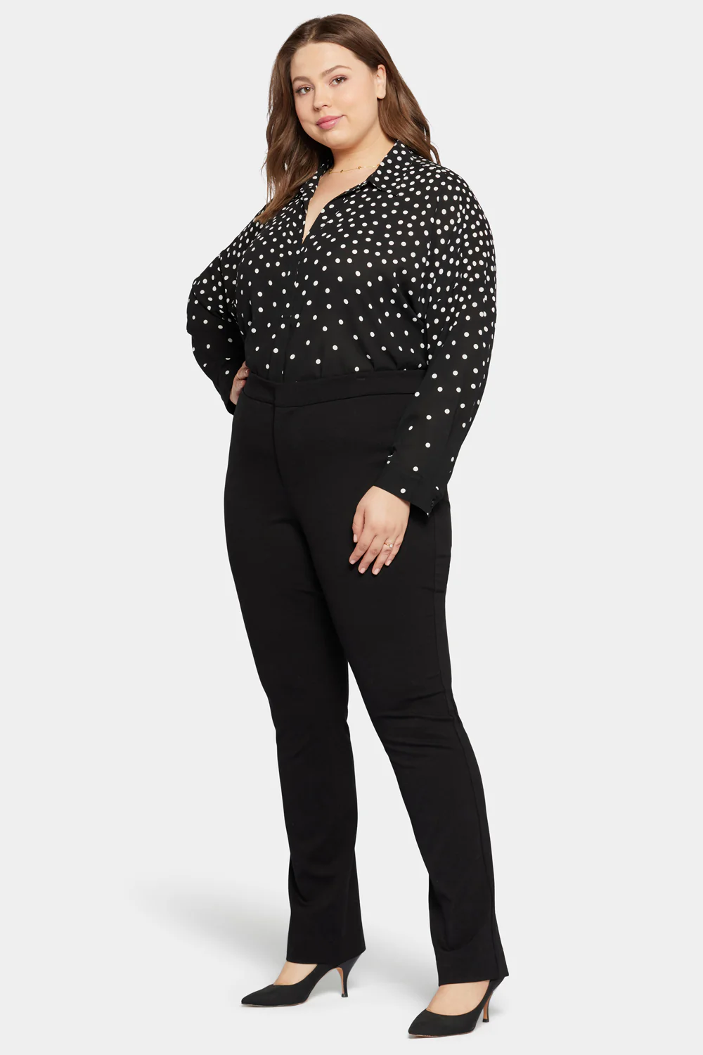 Slim Trouser Pants In Plus Size - Black - Image 4