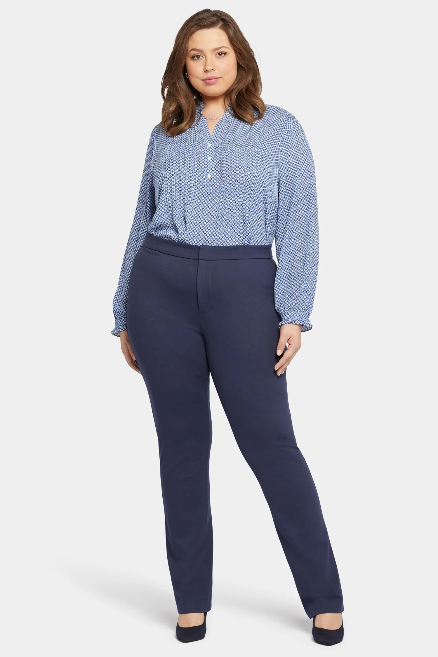 Slim Trouser Pants In Plus Size - Oxford Navy - Image 4