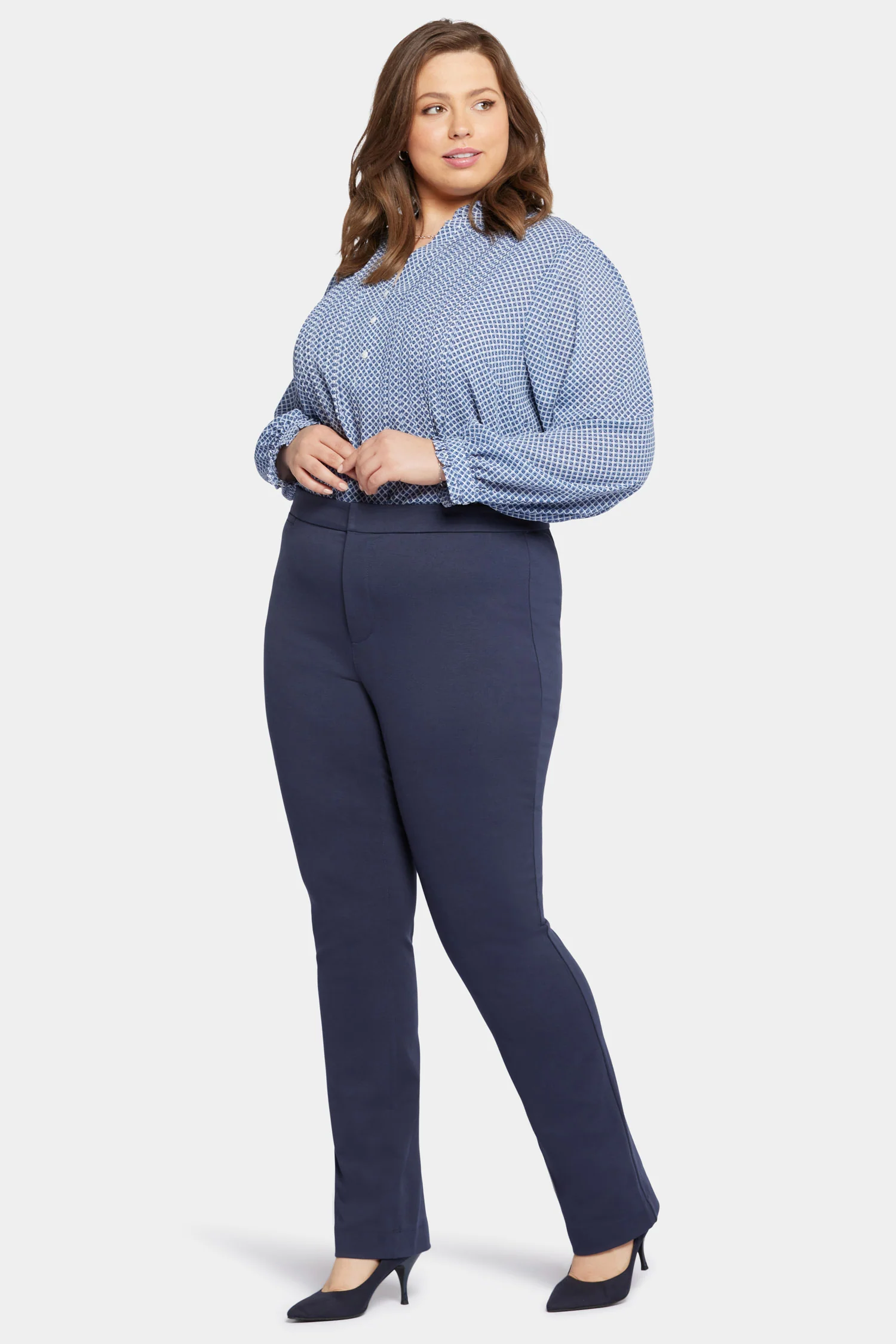 Slim Trouser Pants In Plus Size - Oxford Navy - Image 5