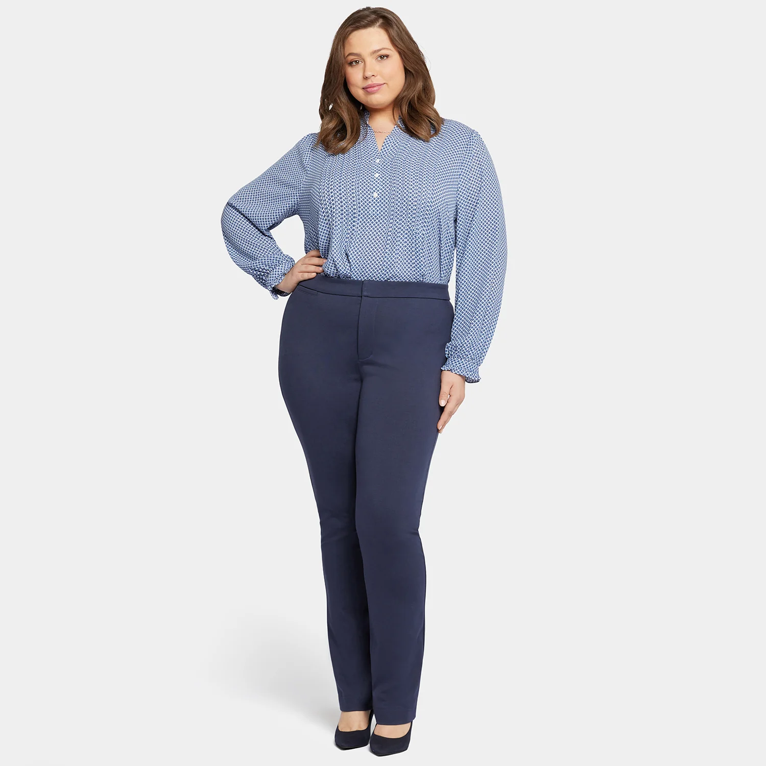 Slim Trouser Pants In Plus Size - Oxford Navy - Image 7
