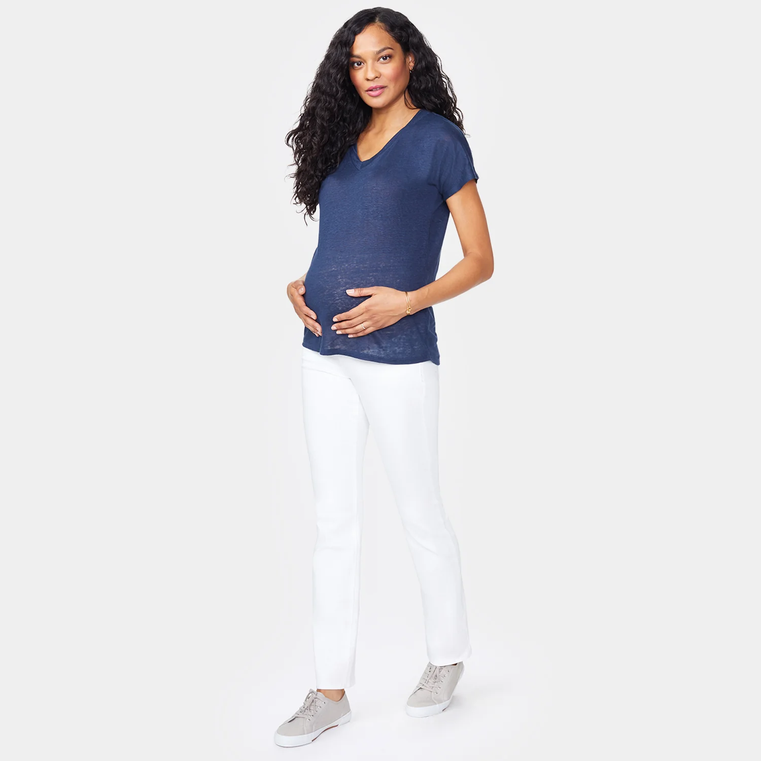 Straight Maternity Jeans - Optic White - Image 8