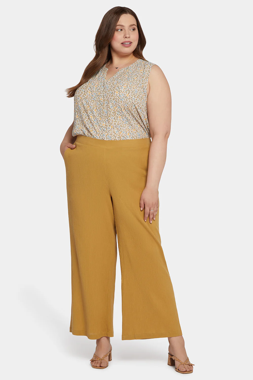 Straight Pull-On Pants In Plus Size - Olive Oil - Image 4