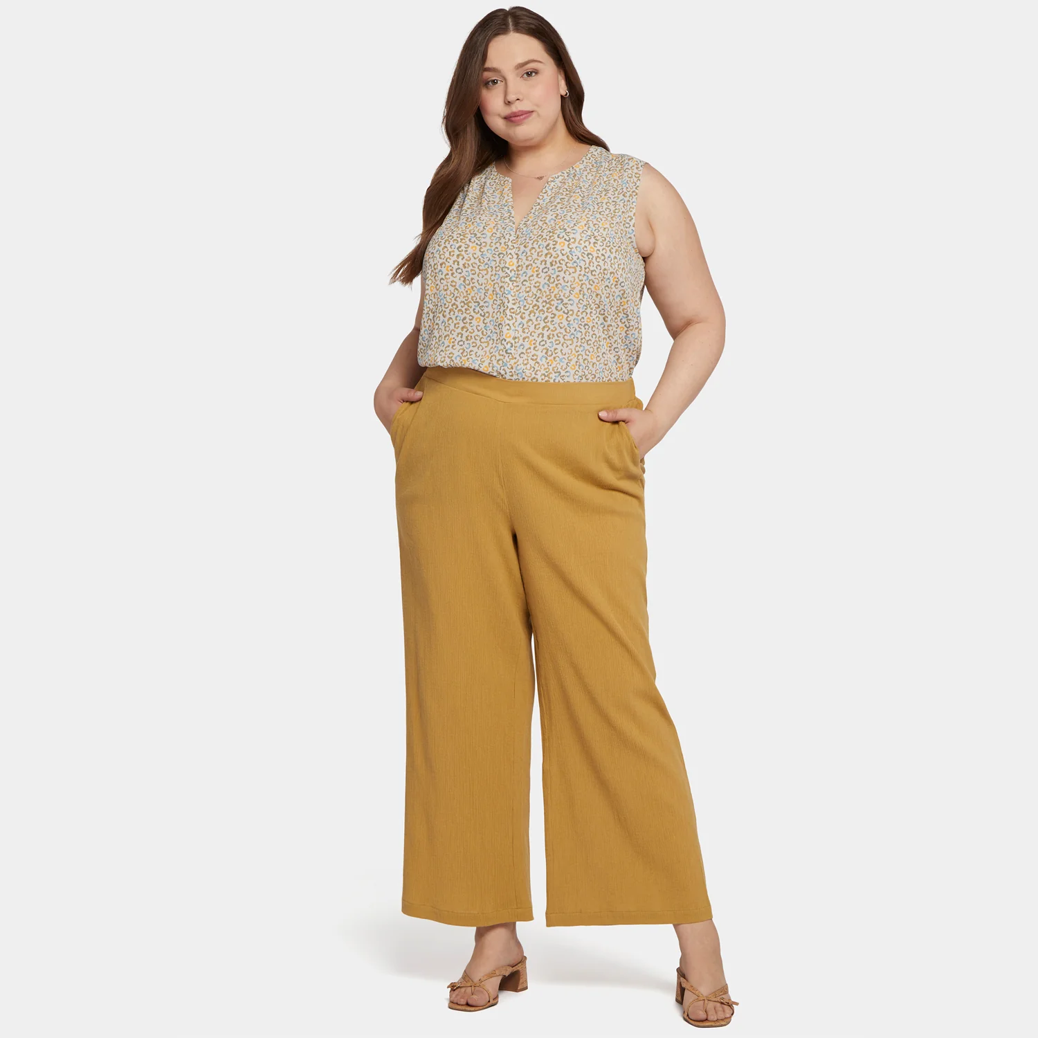 Straight Pull-On Pants In Plus Size - Olive Oil - Image 7