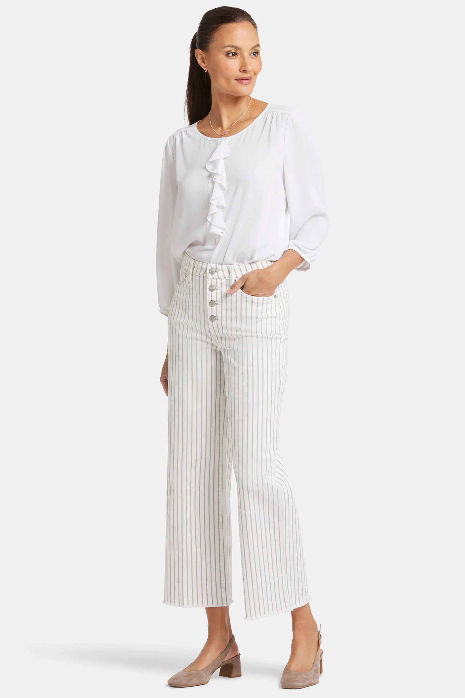 Teresa Wide Leg Ankle Jeans - Beach Cruise Stripe - Image 4