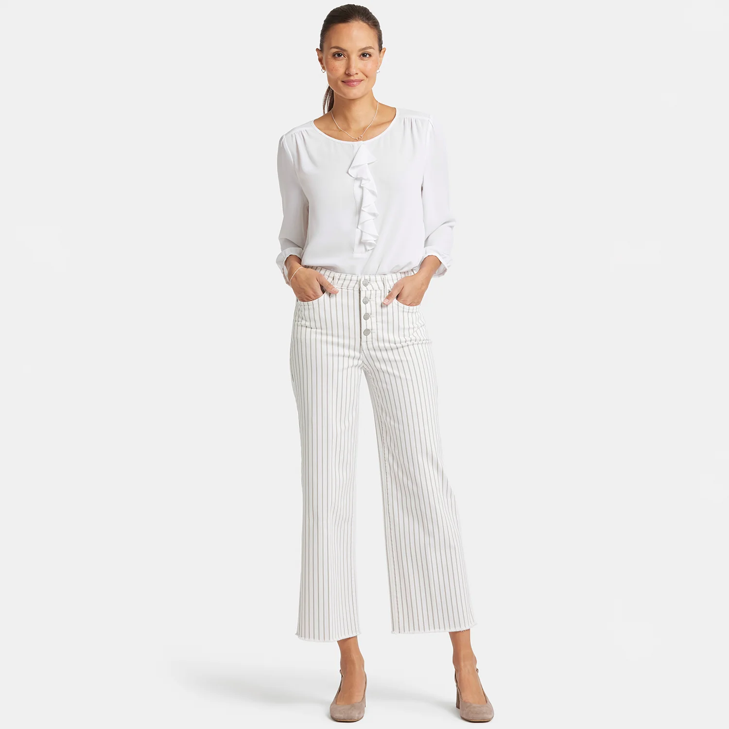 Teresa Wide Leg Ankle Jeans - Beach Cruise Stripe - Image 7