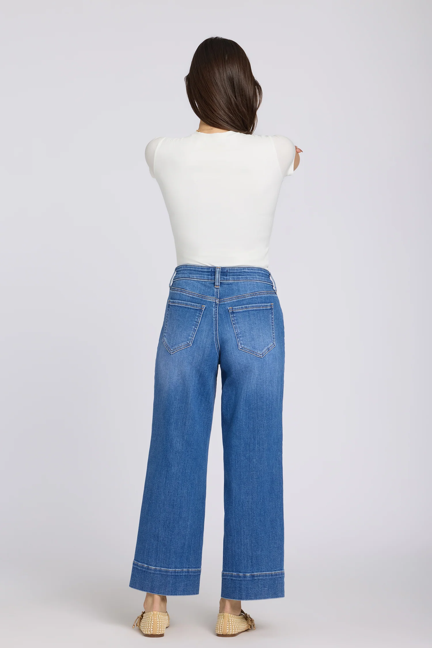 Teresa Wide Leg Ankle Jeans - Blue Paradise - Image 3