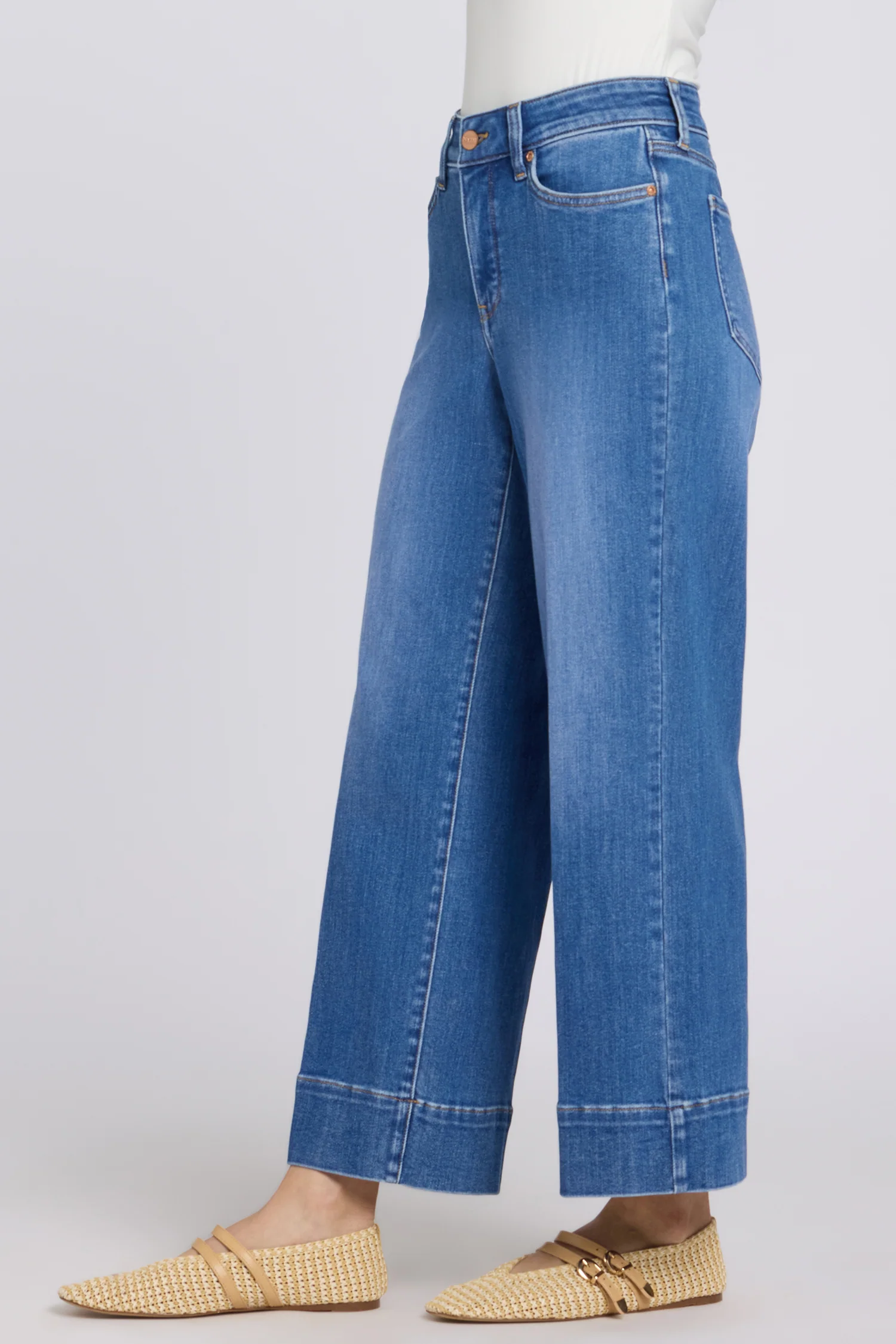 Teresa Wide Leg Ankle Jeans - Blue Paradise - Image 4