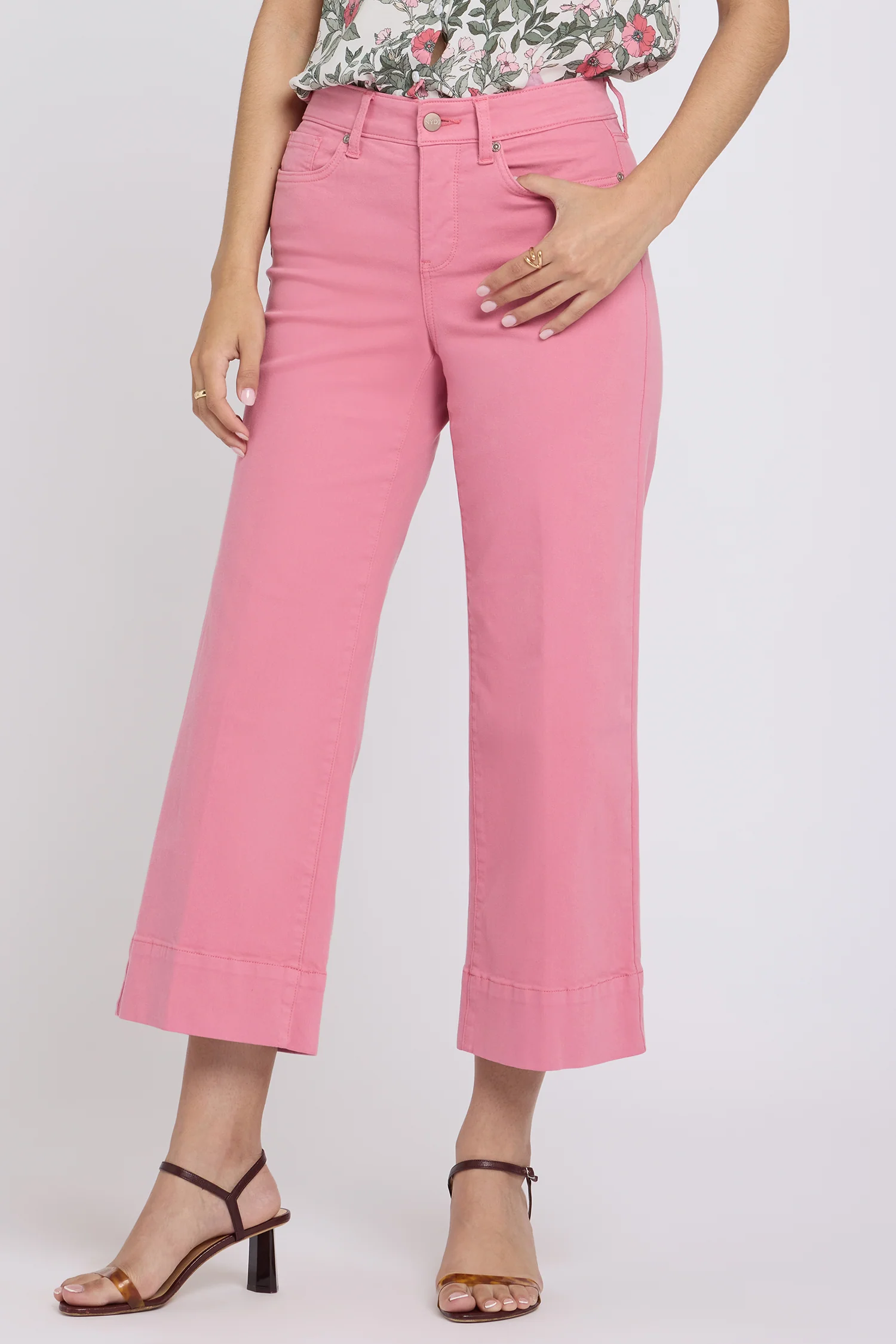 Teresa Wide Leg Ankle Jeans - Desert Rose - Image 4