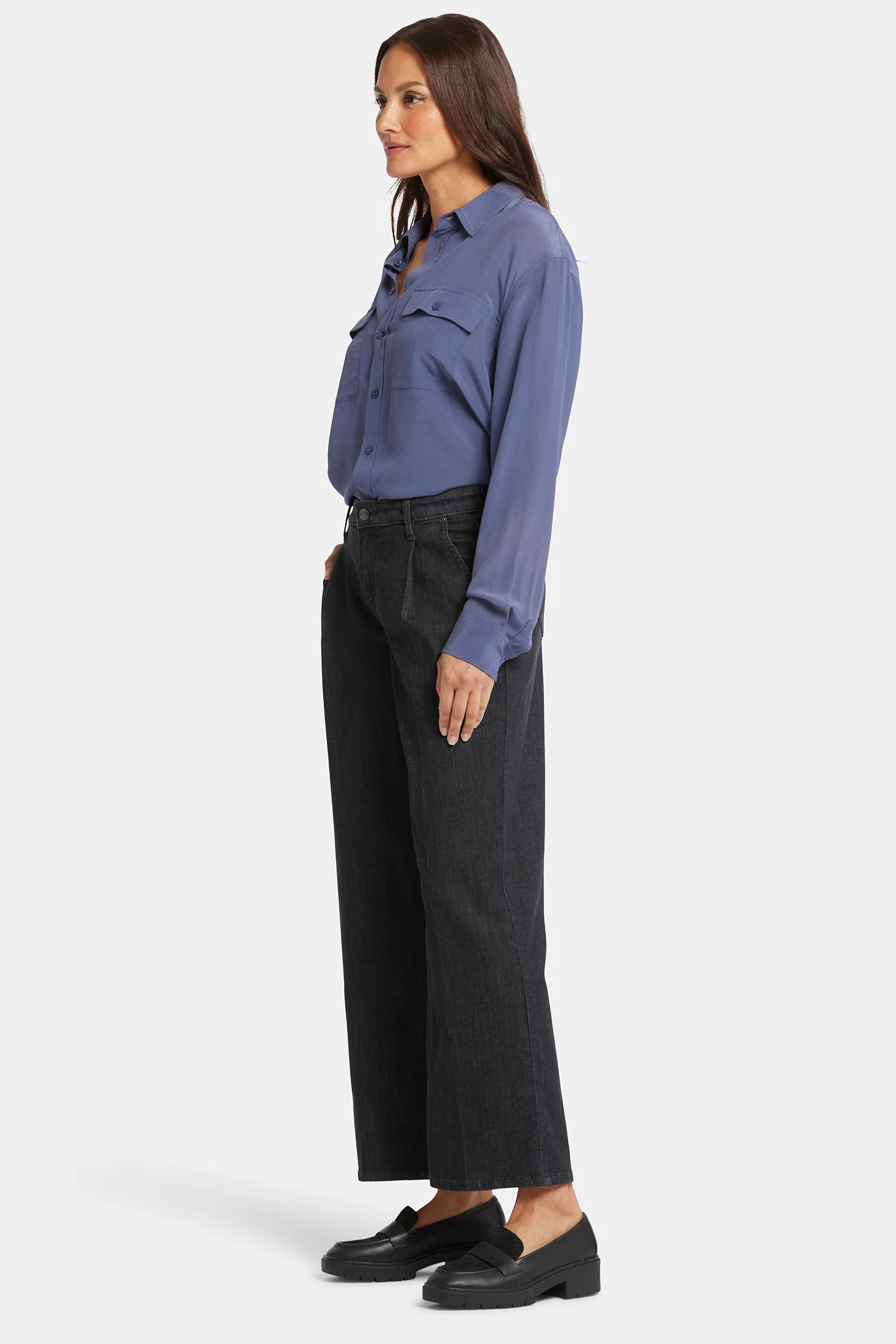 Teresa Wide Leg Ankle Jeans - Eternity - Image 5