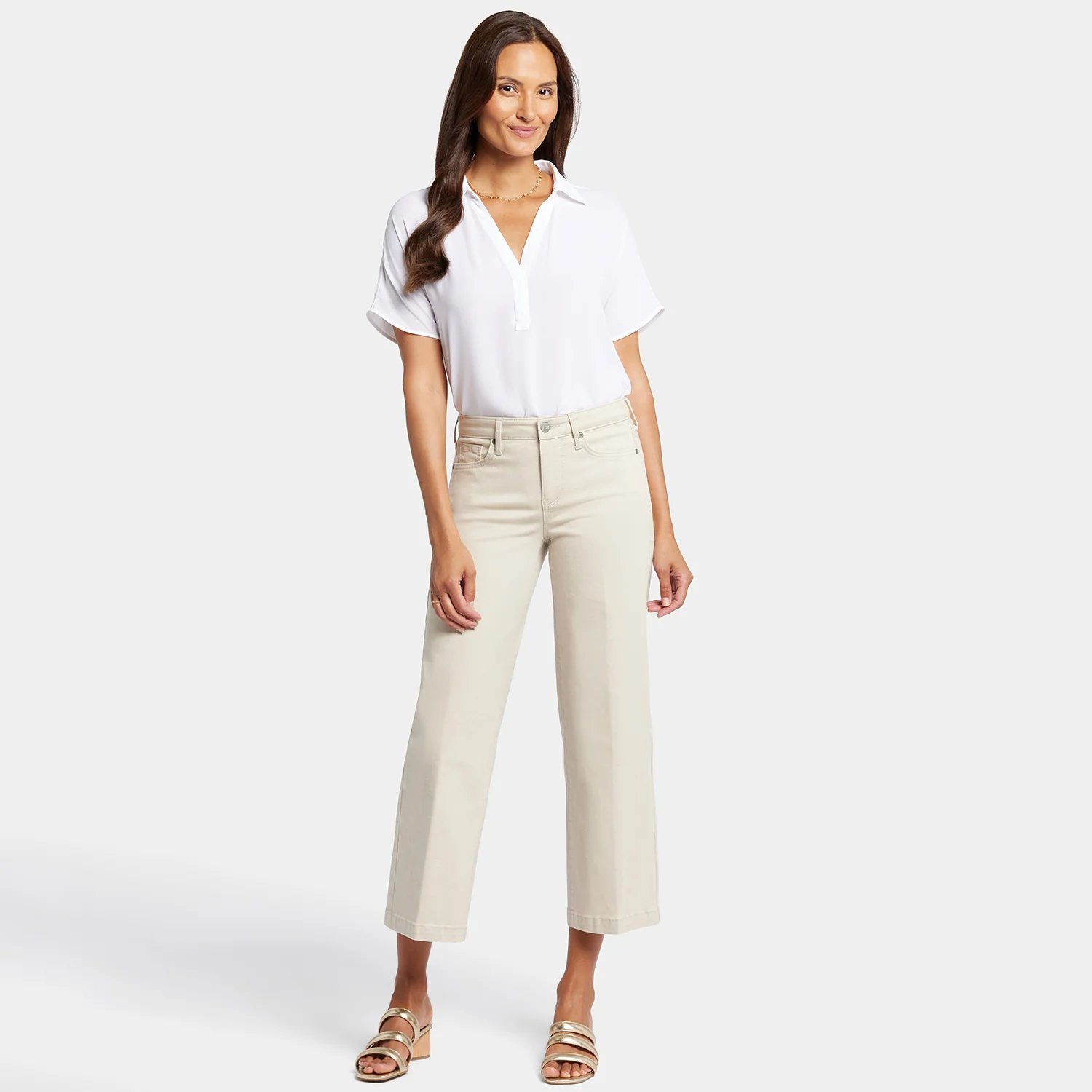 Teresa Wide Leg Ankle Jeans - Feather - Image 7