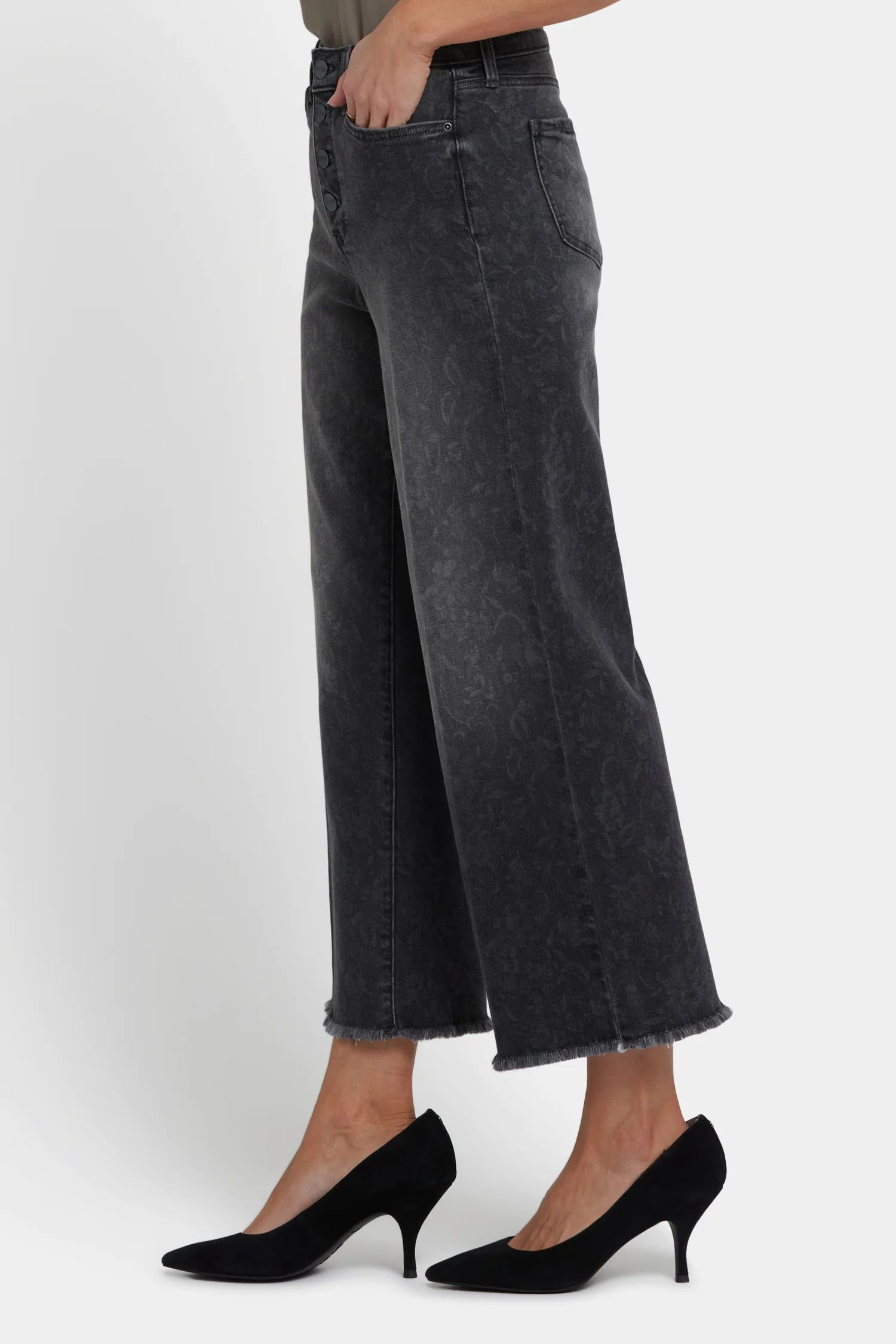 Teresa Wide Leg Ankle Jeans - Grey Province - Image 4