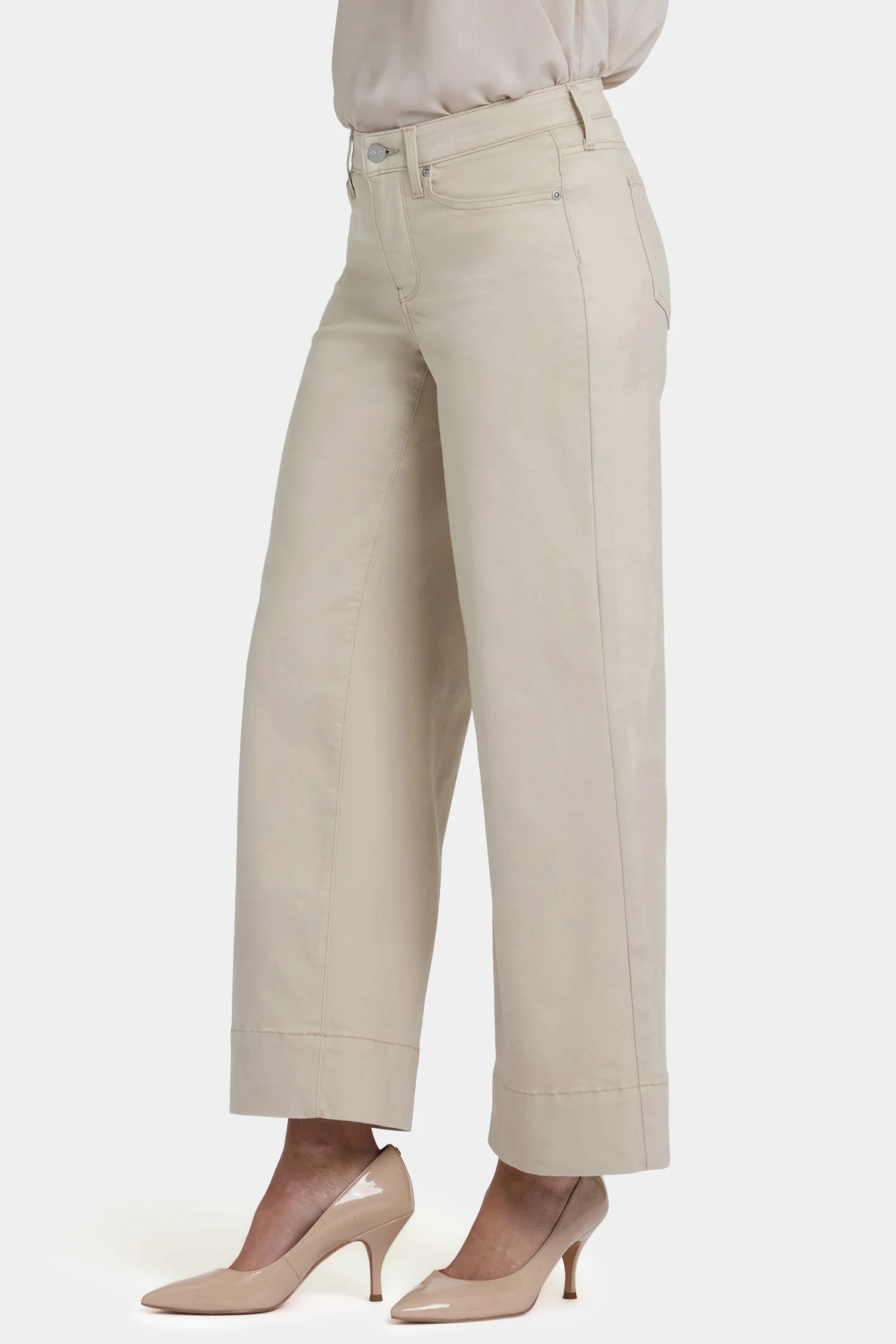Teresa Wide Leg Ankle Jeans In Petite - Feather - Image 2
