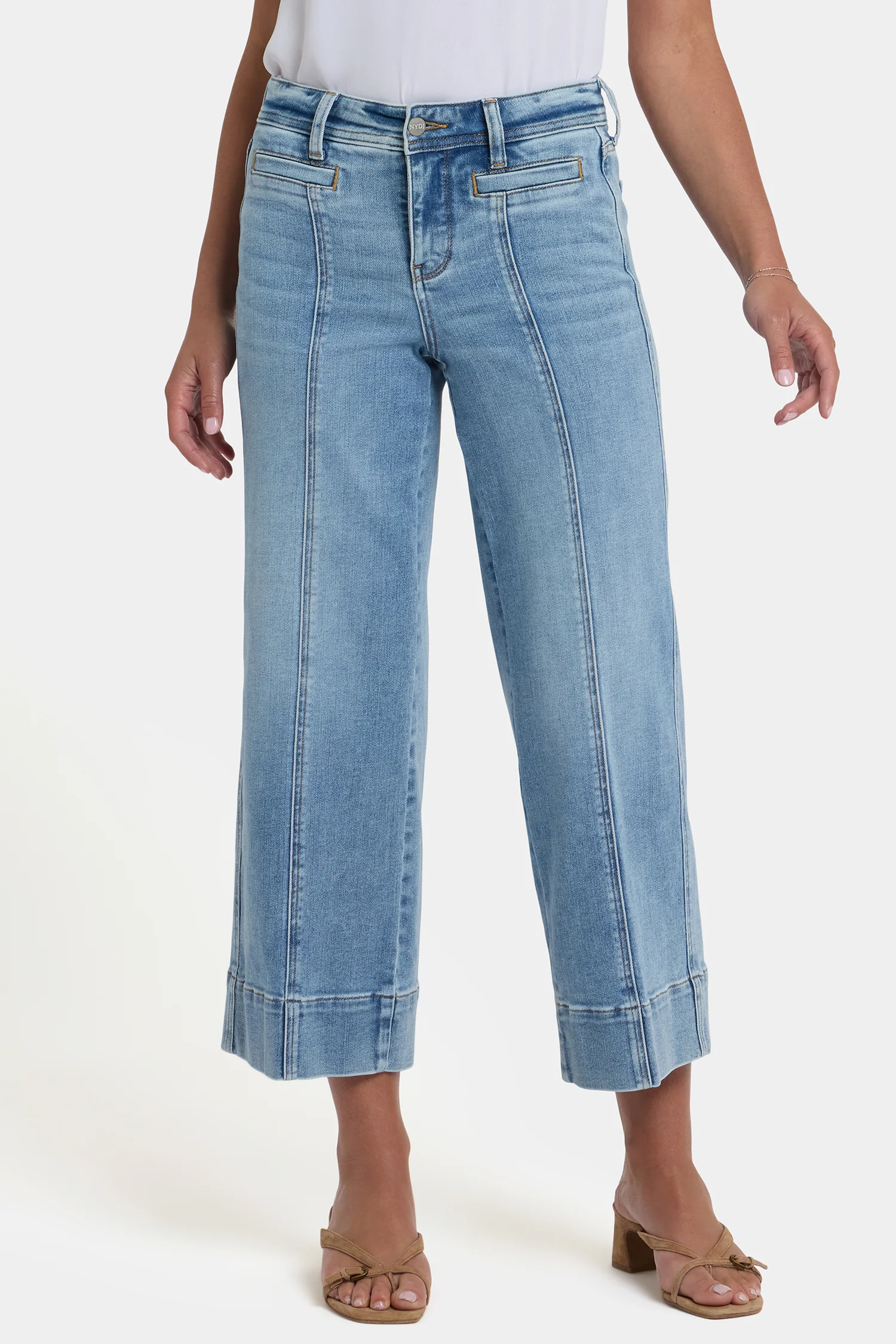 Teresa Wide Leg Ankle Jeans In Petite - Mist Springs - Image 4
