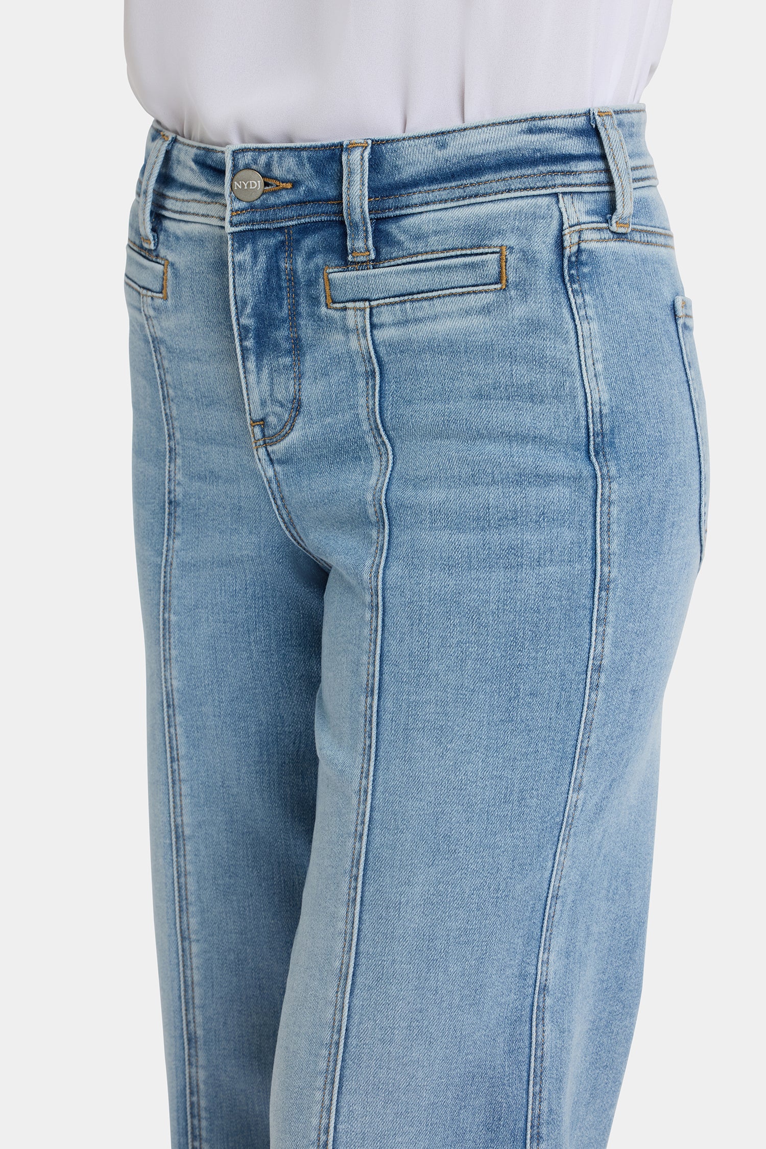 Teresa Wide Leg Ankle Jeans In Petite - Mist Springs - Image 5