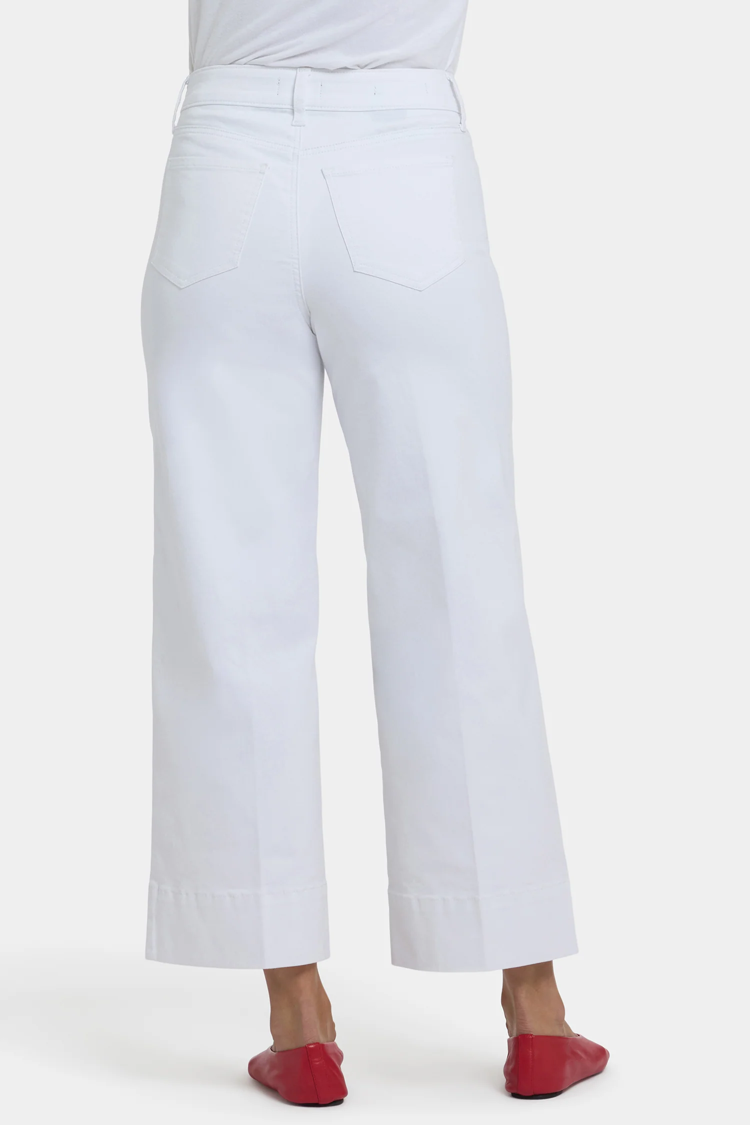 Teresa Wide Leg Ankle Jeans In Petite - Optic White - Image 3