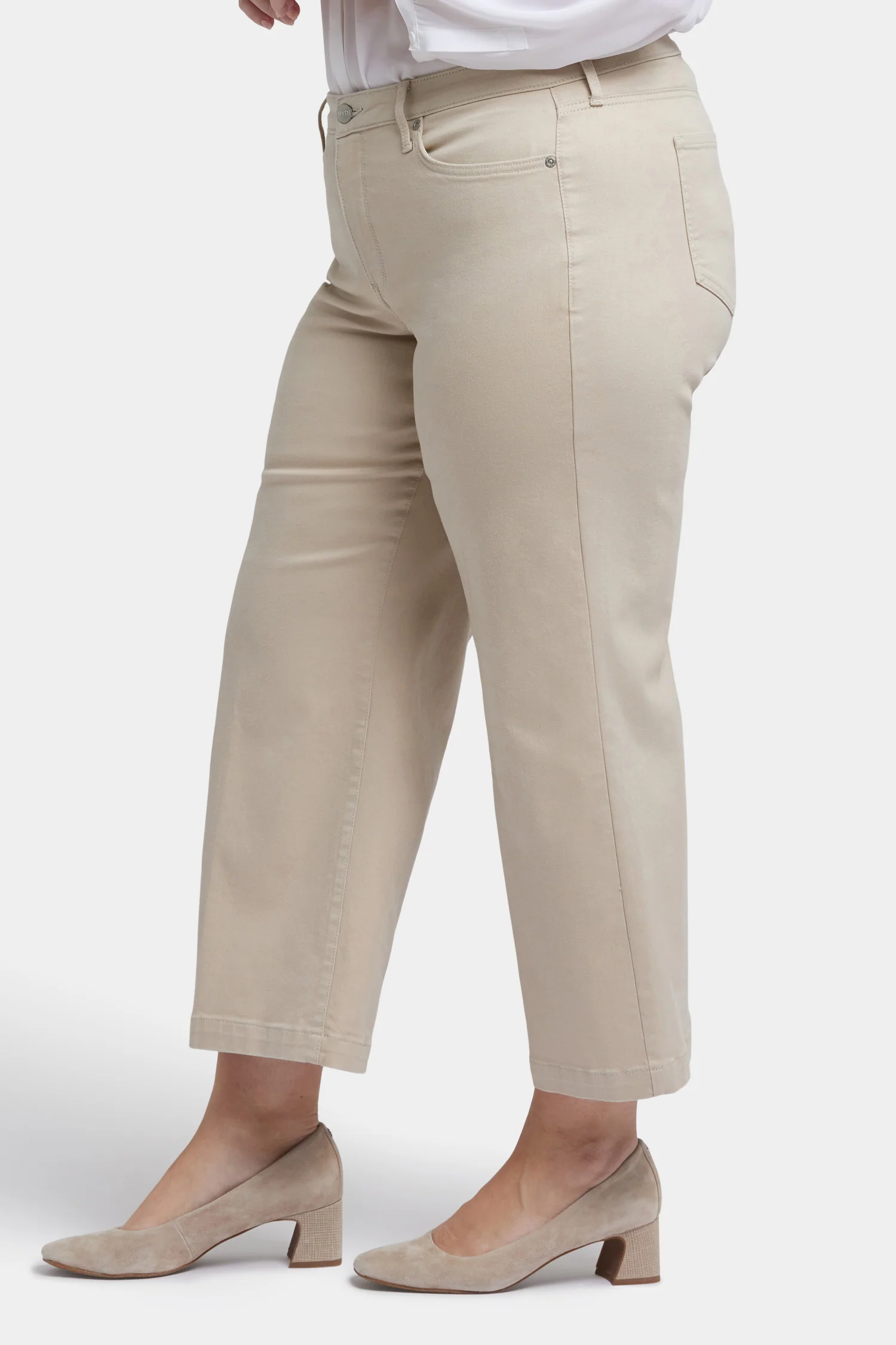 Teresa Wide Leg Ankle Jeans In Plus Size - Feather - Image 3