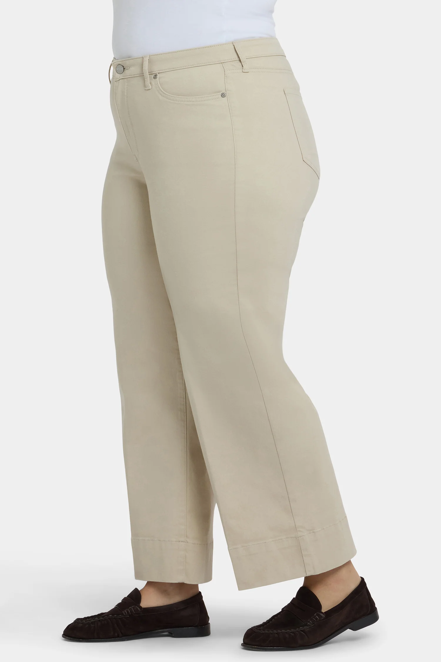 Teresa Wide Leg Ankle Jeans In Plus Size - Feather - Image 4