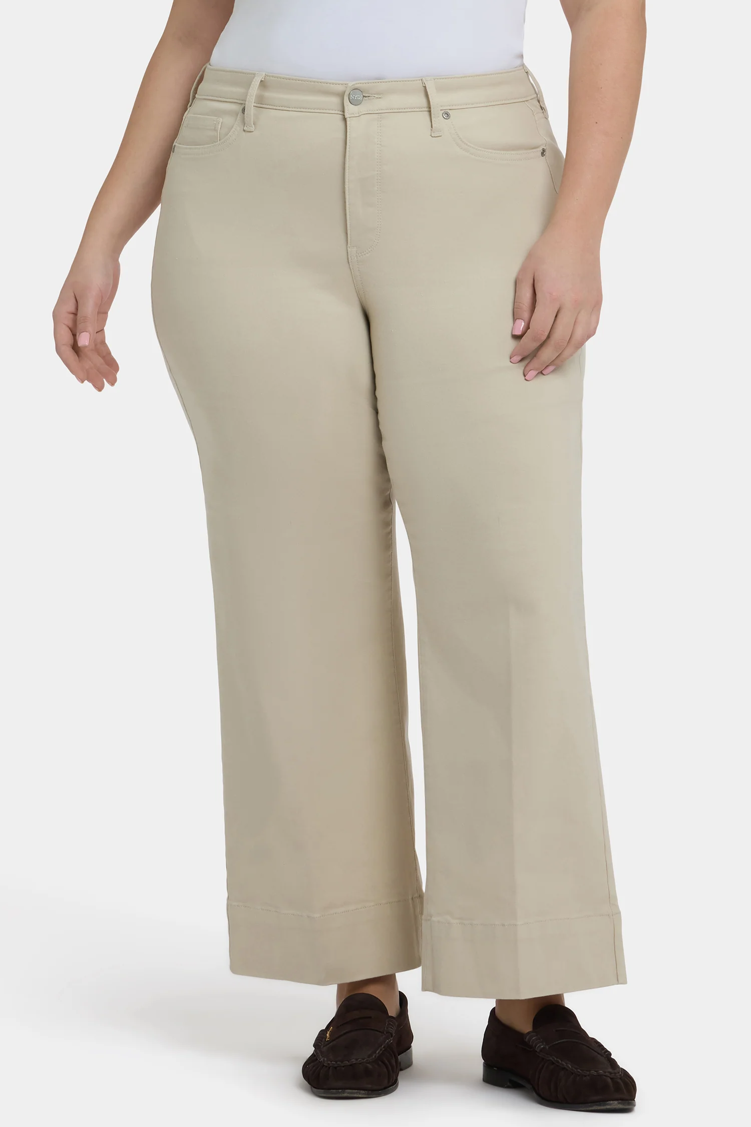 Teresa Wide Leg Ankle Jeans In Plus Size - Feather - Image 5