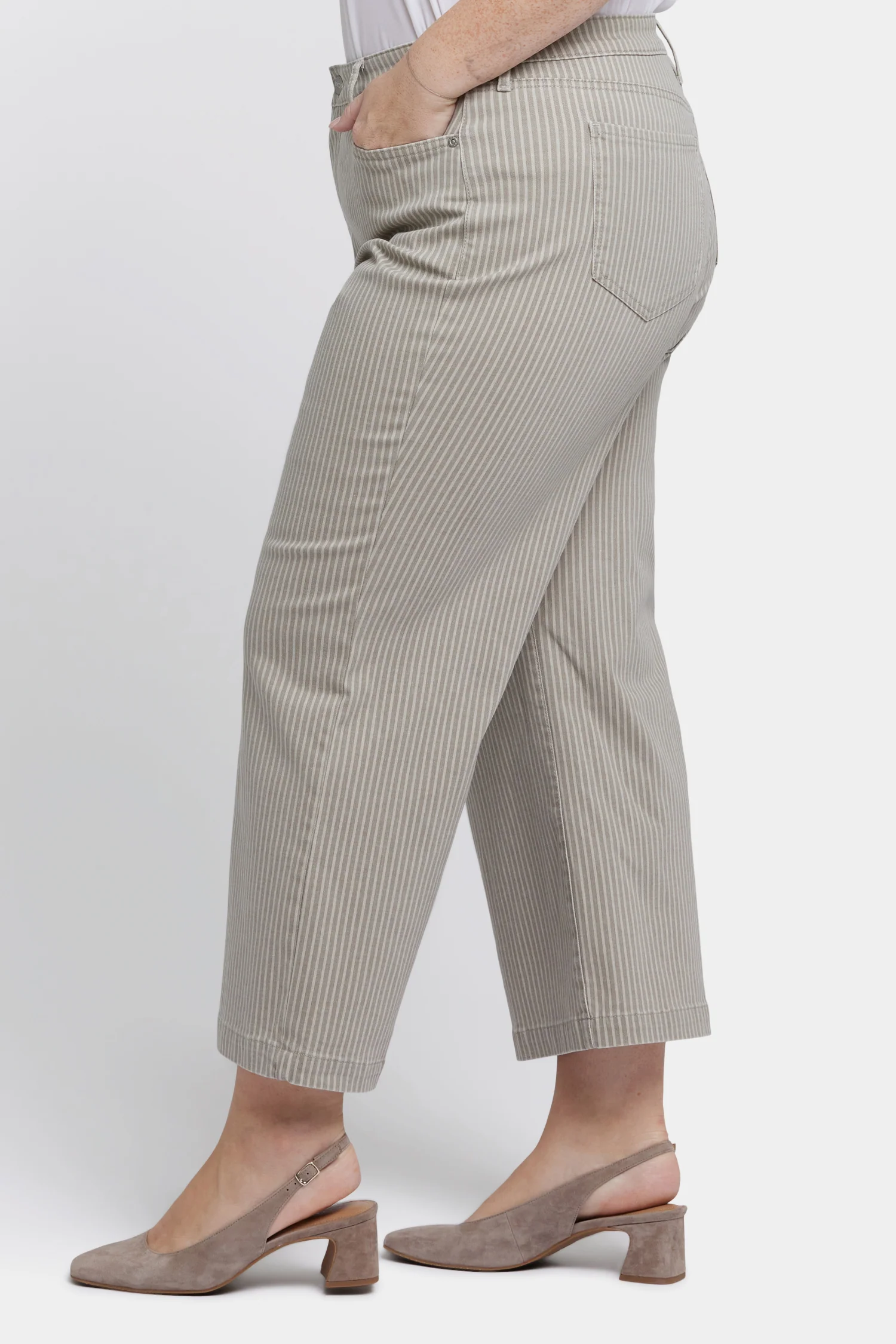 Teresa Wide Leg Ankle Jeans In Plus Size - Hidden Lodge Stripe - Image 3